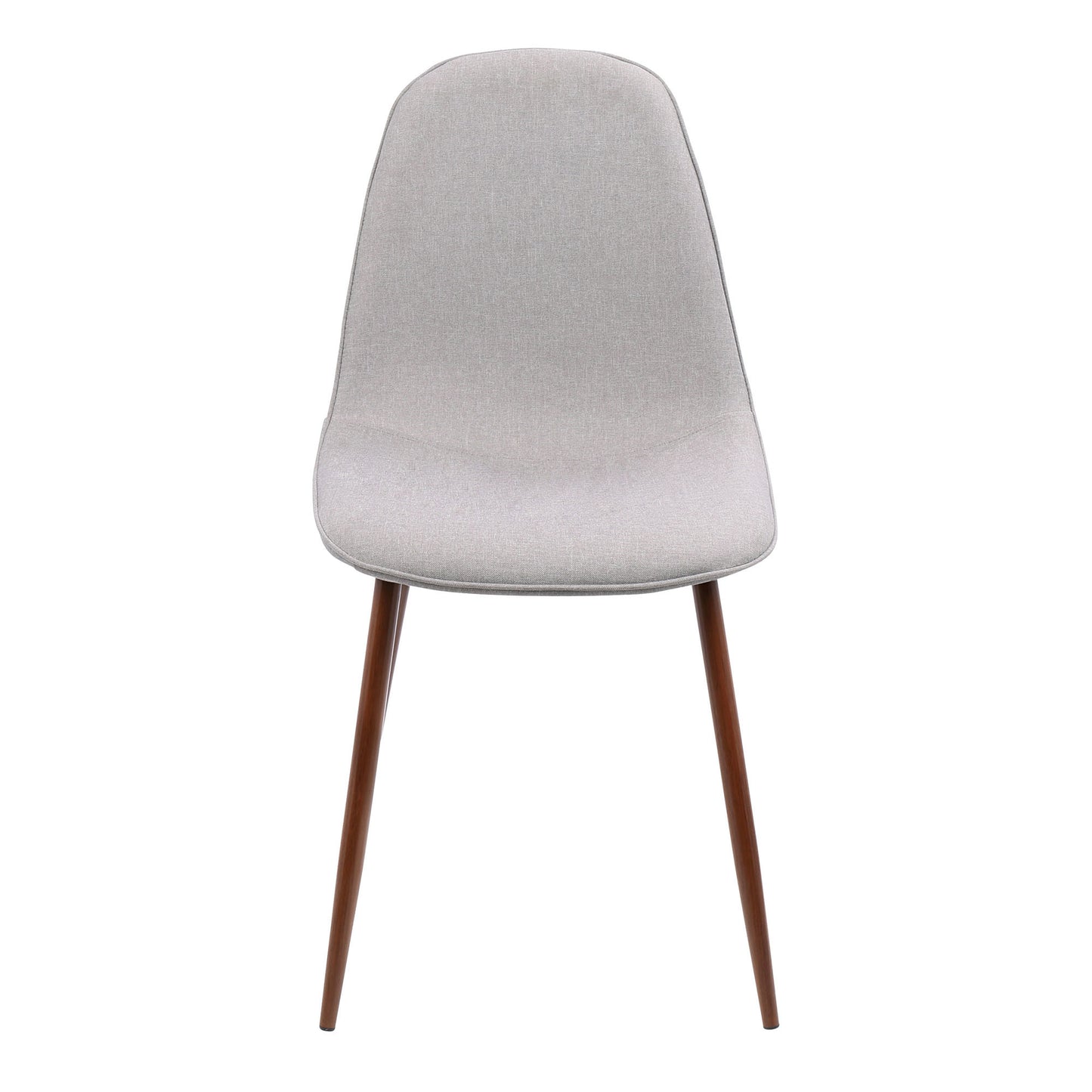 Pebble Mid-Century Modern Dining/Accent Chair in Walnut and Blue Fabric - Set of 2