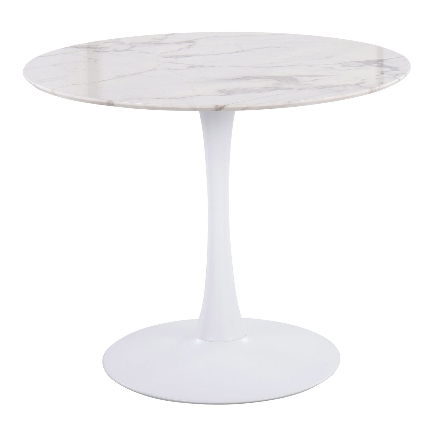 Majestic Office Furniture Modern Table with Black Metal Base and Black Marble Veneer Table Top