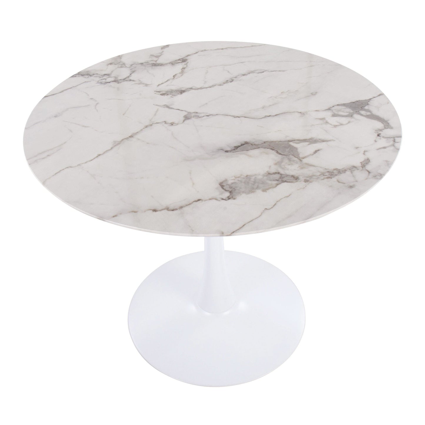 Majestic Office Furniture Modern Table with Black Metal Base and Black Marble Veneer Table Top