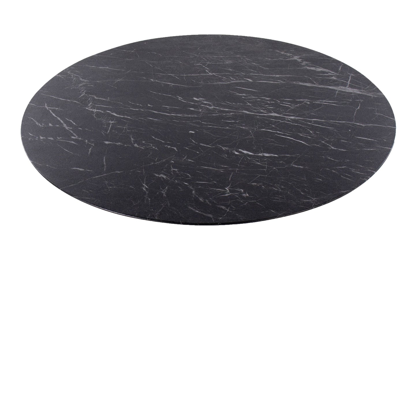 Majestic Office Furniture Modern Table with Black Metal Base and Black Marble Veneer Table Top