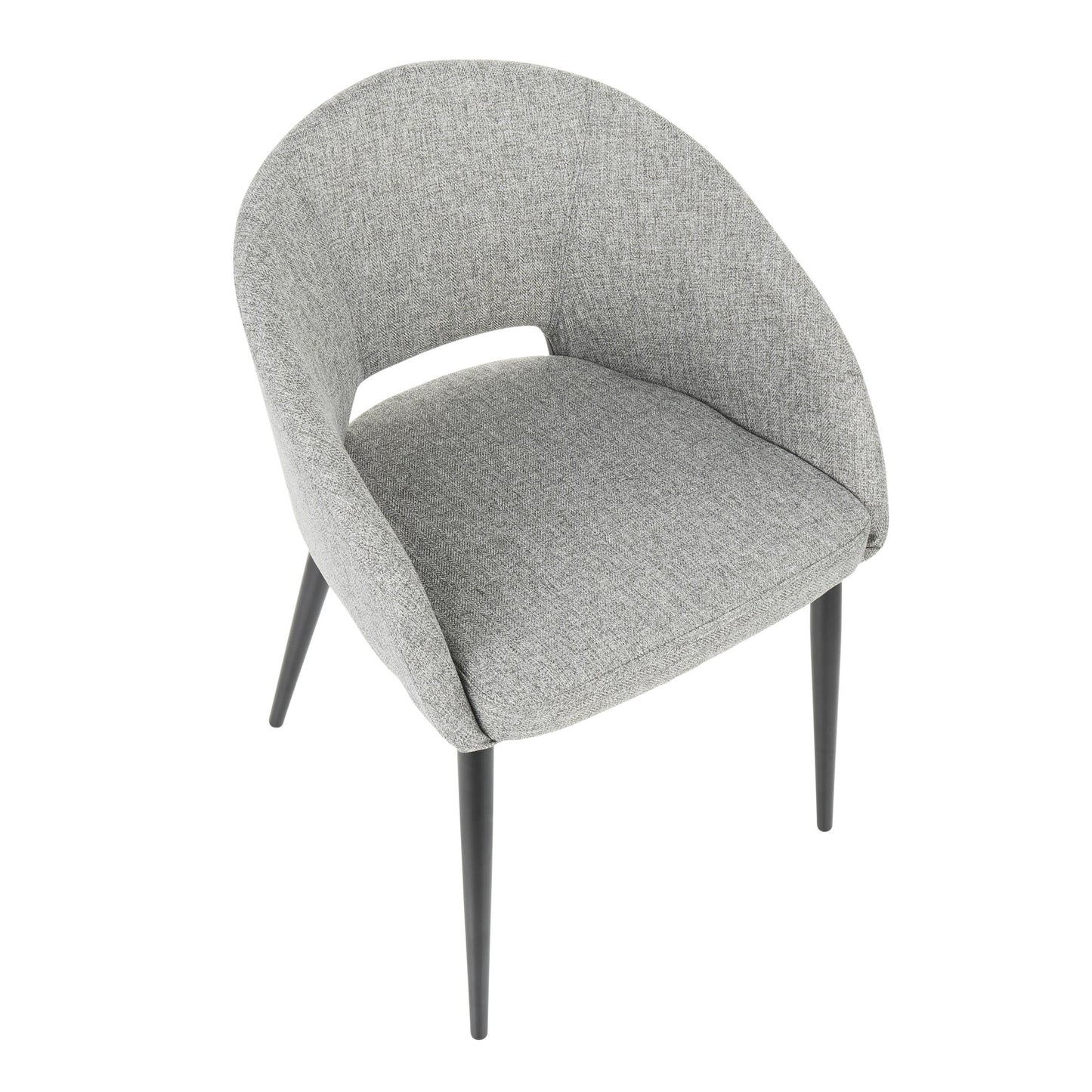 Majestic Office Furniture Contemporary Chair in Black Metal Legs and Grey Fabric
