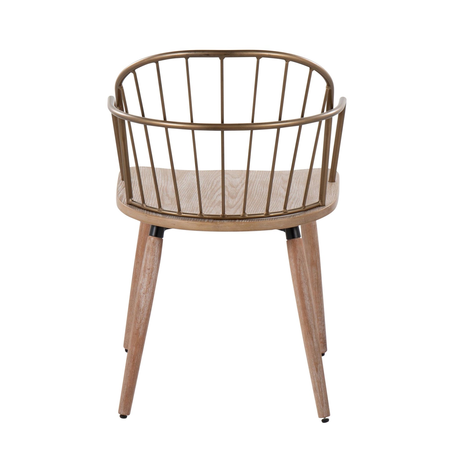 Majestic Office Furniture Industrial Chair in Dark Walnut Wood and Black Metal