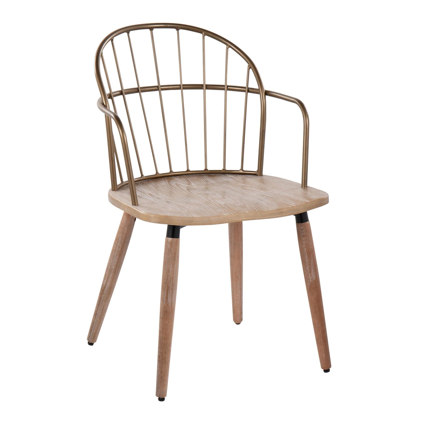 Majestic Office Furniture Industrial Chair in Dark Walnut Wood and Black Metal