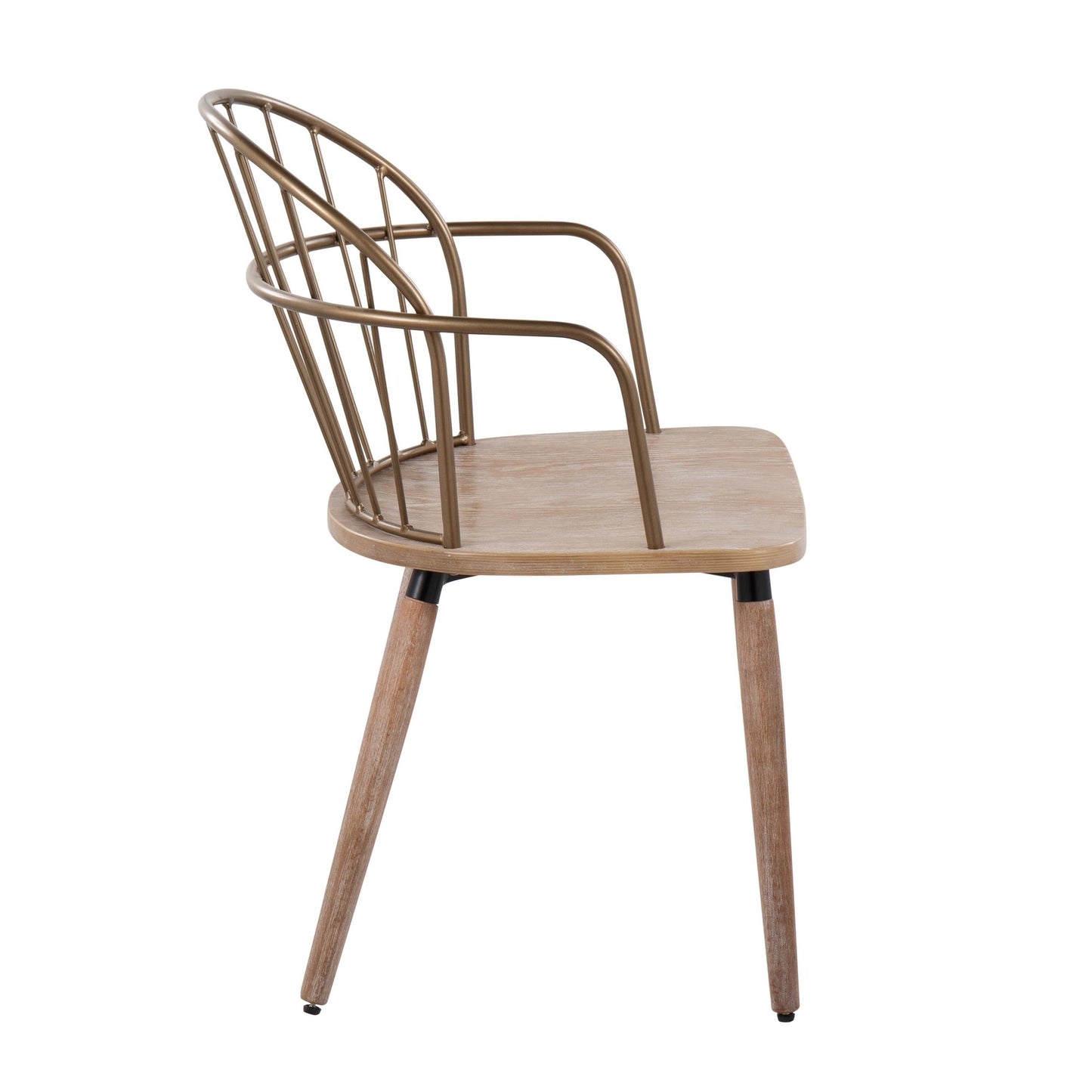 Majestic Office Furniture Industrial Chair in Dark Walnut Wood and Black Metal