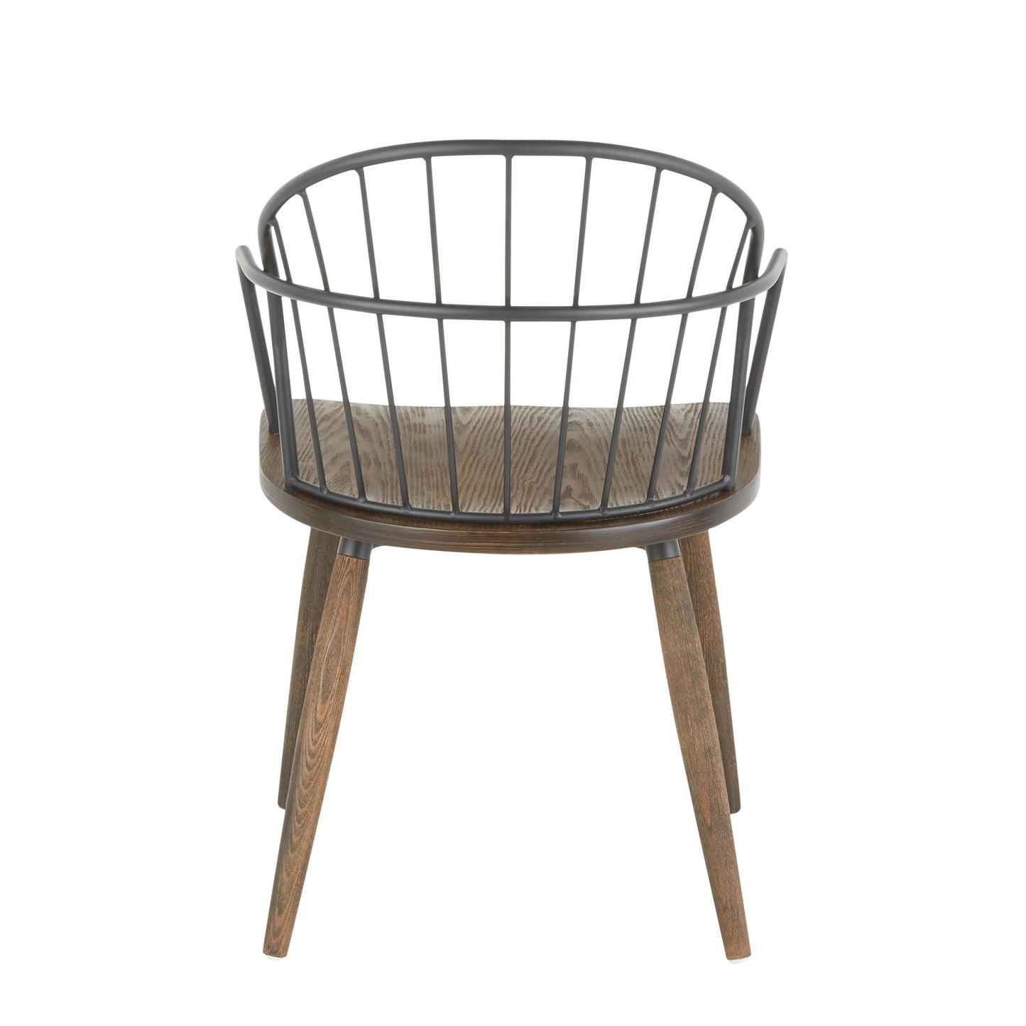 Majestic Office Furniture Industrial Chair in Dark Walnut Wood and Black Metal