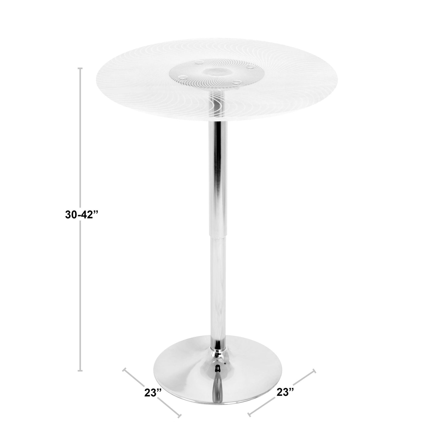 Spyra Contemporary Light Up Adjustable Bar Table