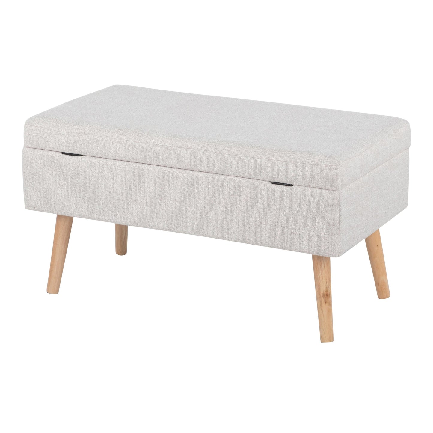 Majestic Office Furniture Contemporary Bench in Natural Wood and Beige Fabric