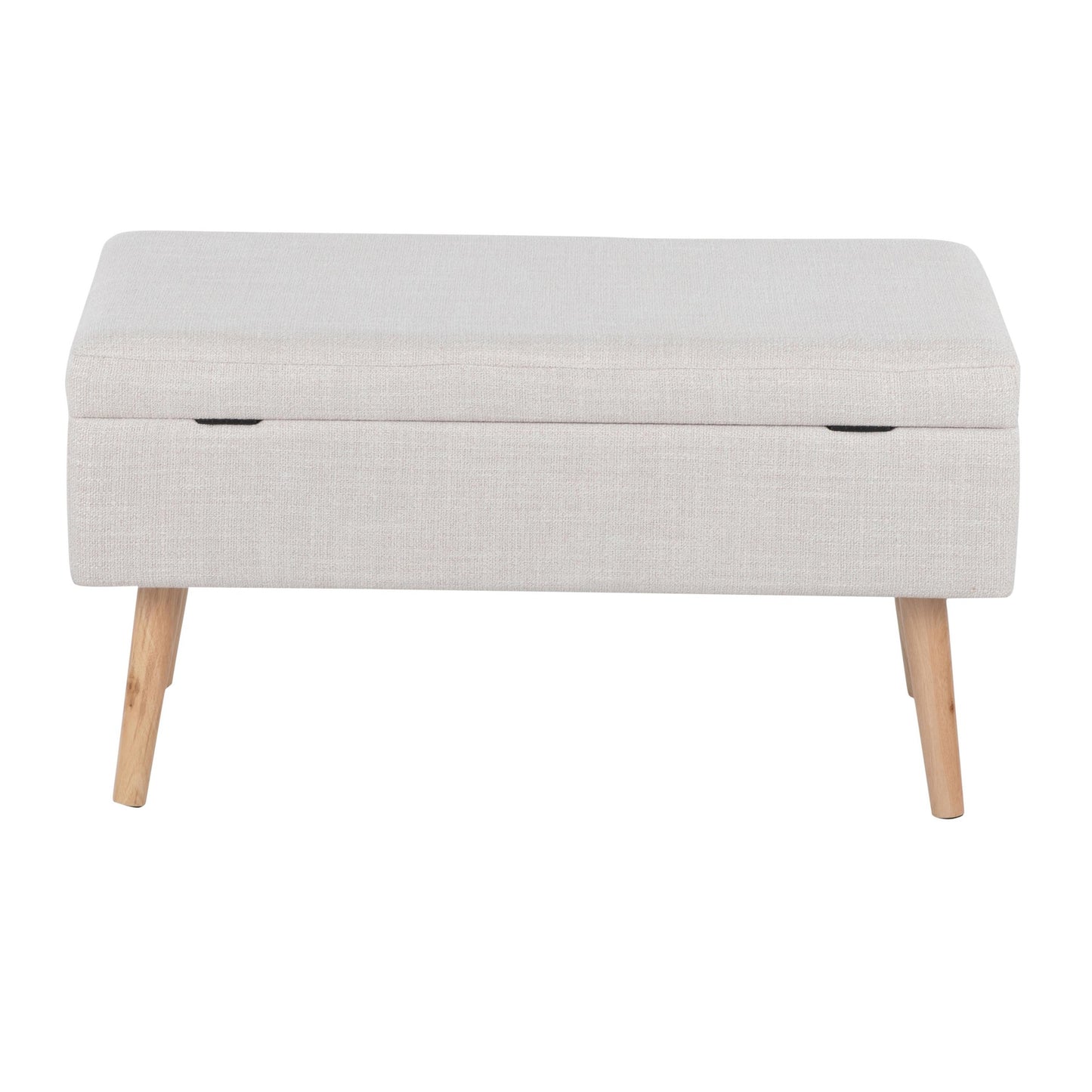 Majestic Office Furniture Contemporary Bench in Natural Wood and Beige Fabric