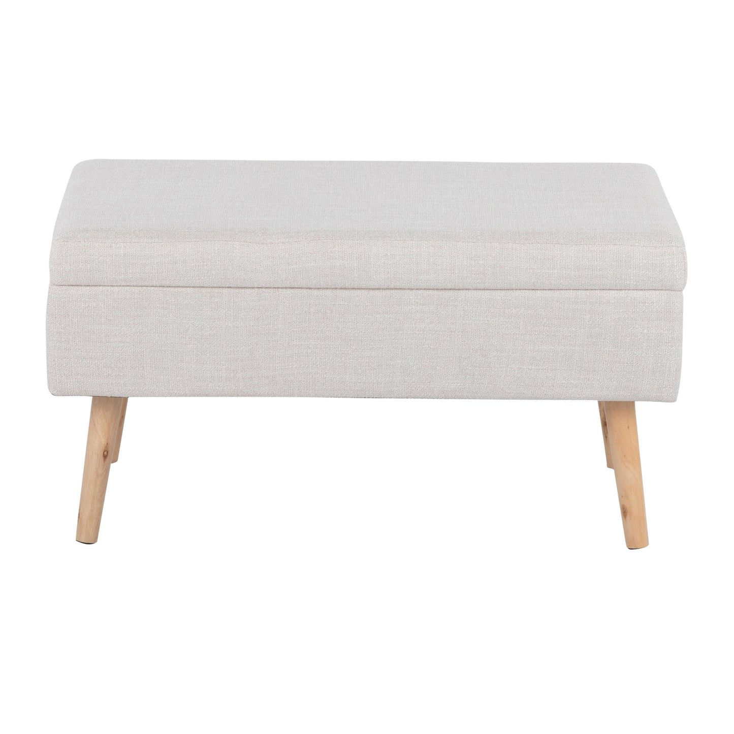 Majestic Office Furniture Contemporary Bench in Natural Wood and Beige Fabric