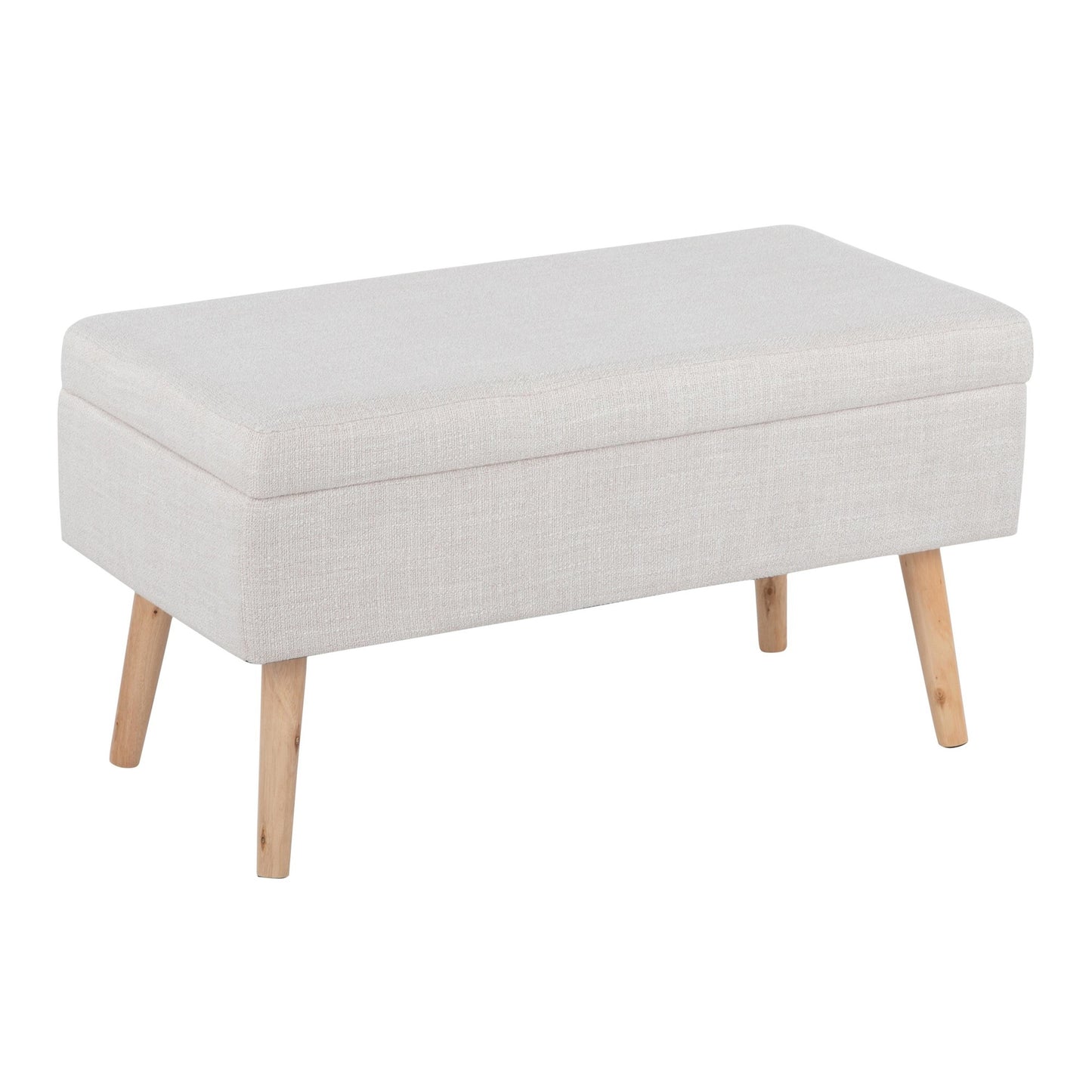 Majestic Office Furniture Contemporary Bench in Natural Wood and Beige Fabric