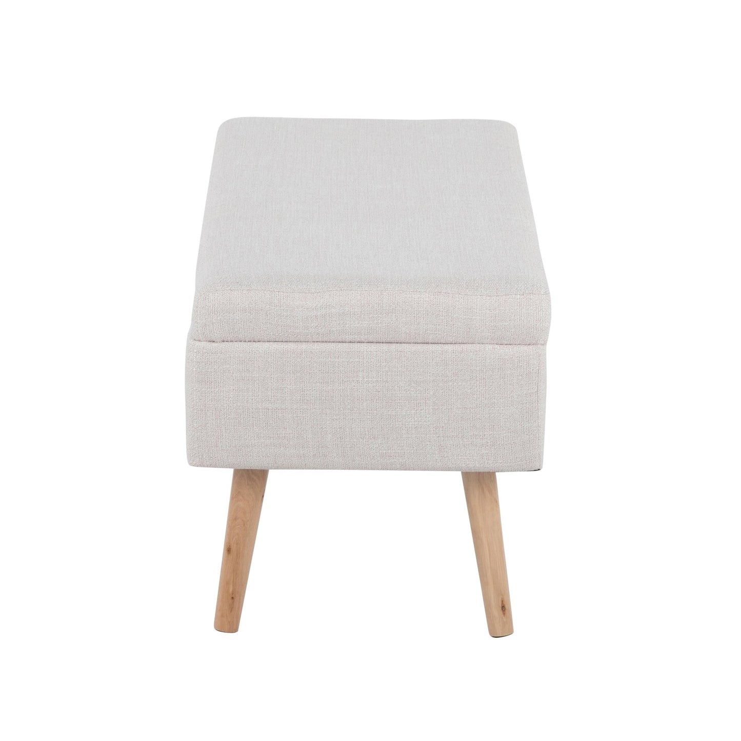 Majestic Office Furniture Contemporary Bench in Natural Wood and Beige Fabric