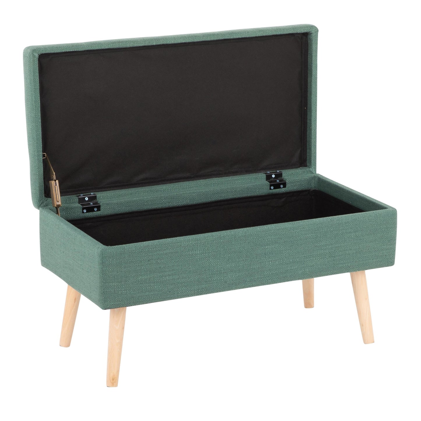 Majestic Office Furniture Contemporary Bench in Natural Wood and Beige Fabric