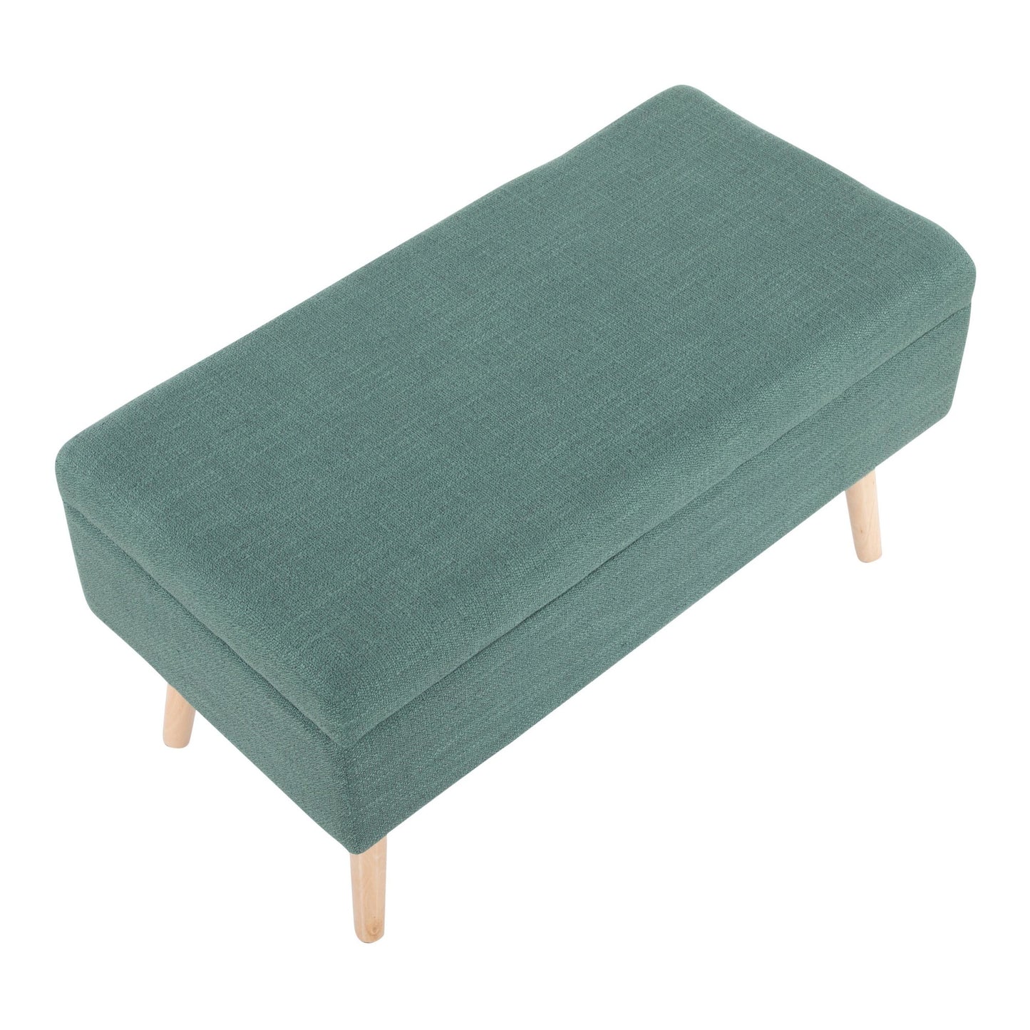 Majestic Office Furniture Contemporary Bench in Natural Wood and Beige Fabric