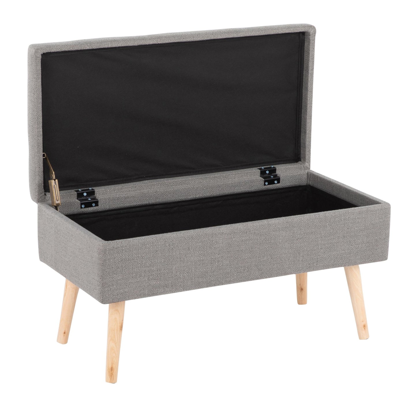 Majestic Office Furniture Contemporary Bench in Natural Wood and Beige Fabric