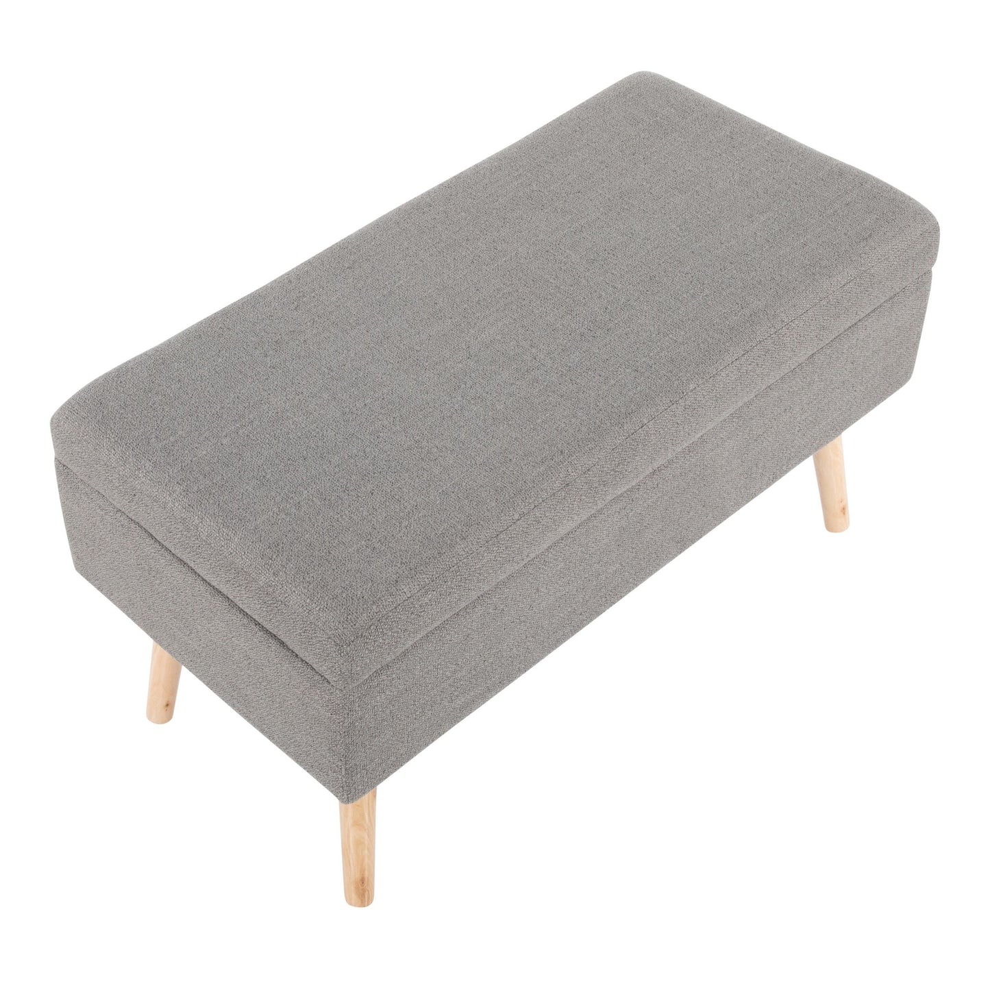 Majestic Office Furniture Contemporary Bench in Natural Wood and Beige Fabric