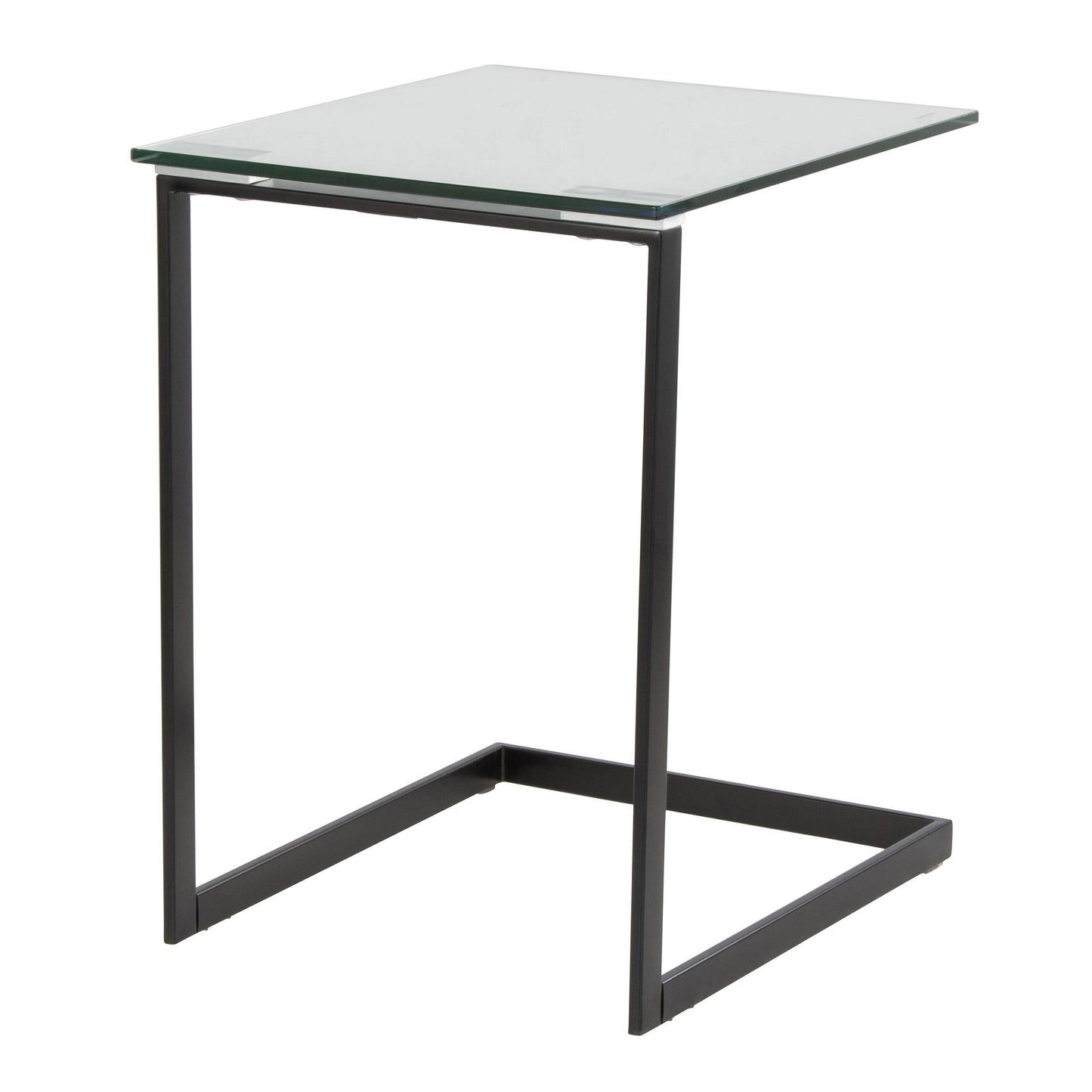 Zenn Contemporary End Table in Gold with Clear Glass
