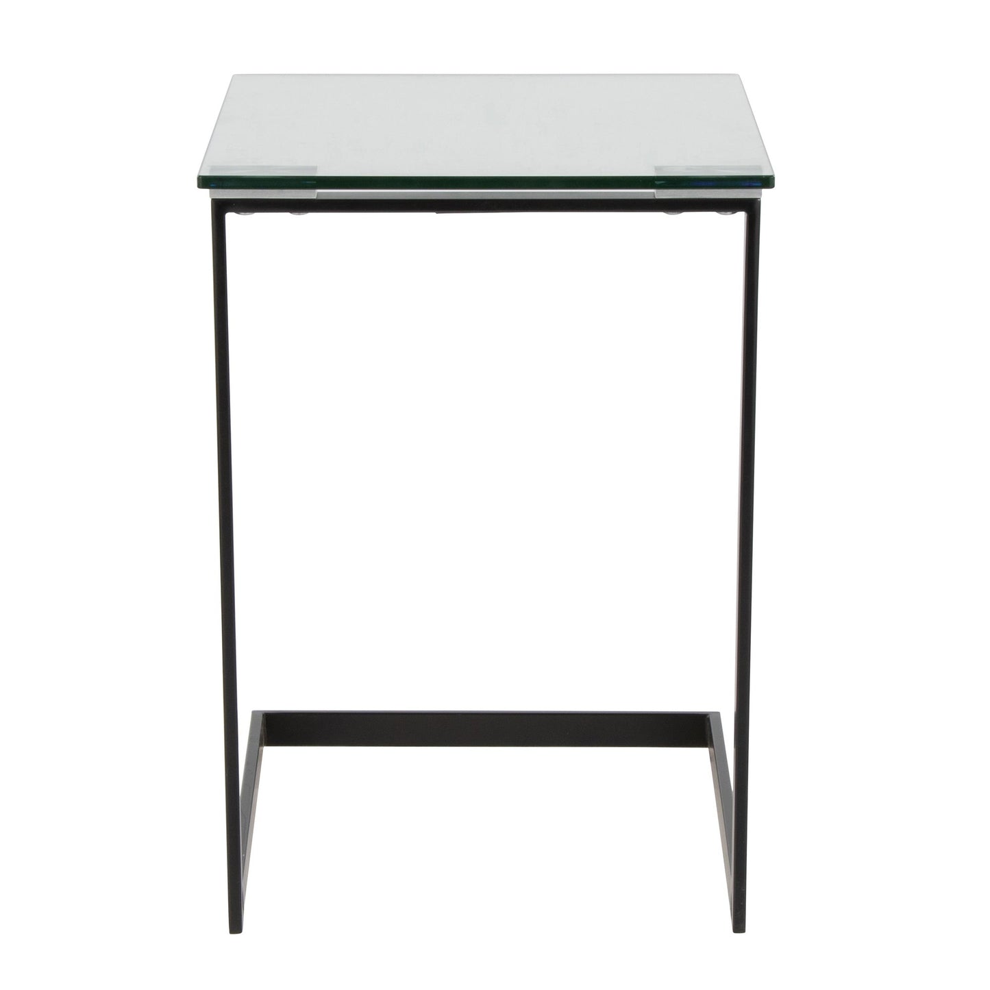 Zenn Contemporary End Table in Gold with Clear Glass