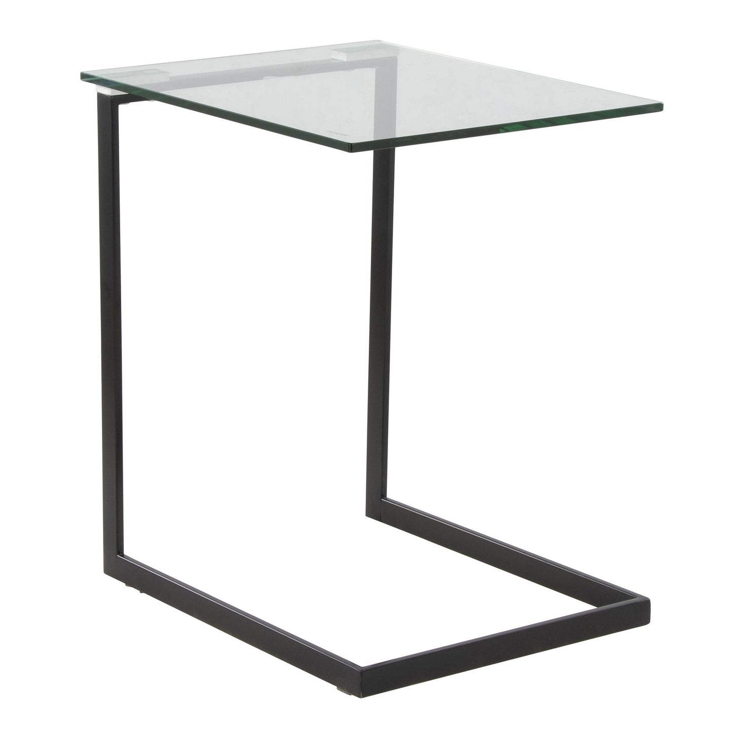 Zenn Contemporary End Table in Gold with Clear Glass