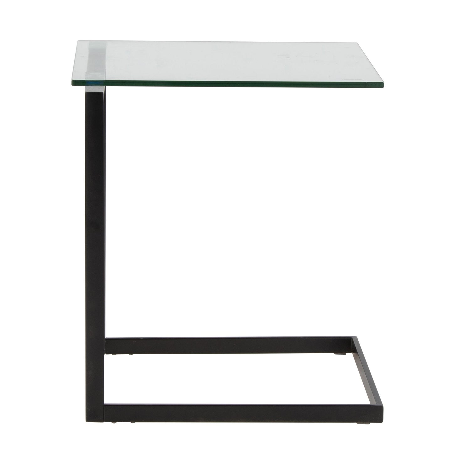 Zenn Contemporary End Table in Gold with Clear Glass