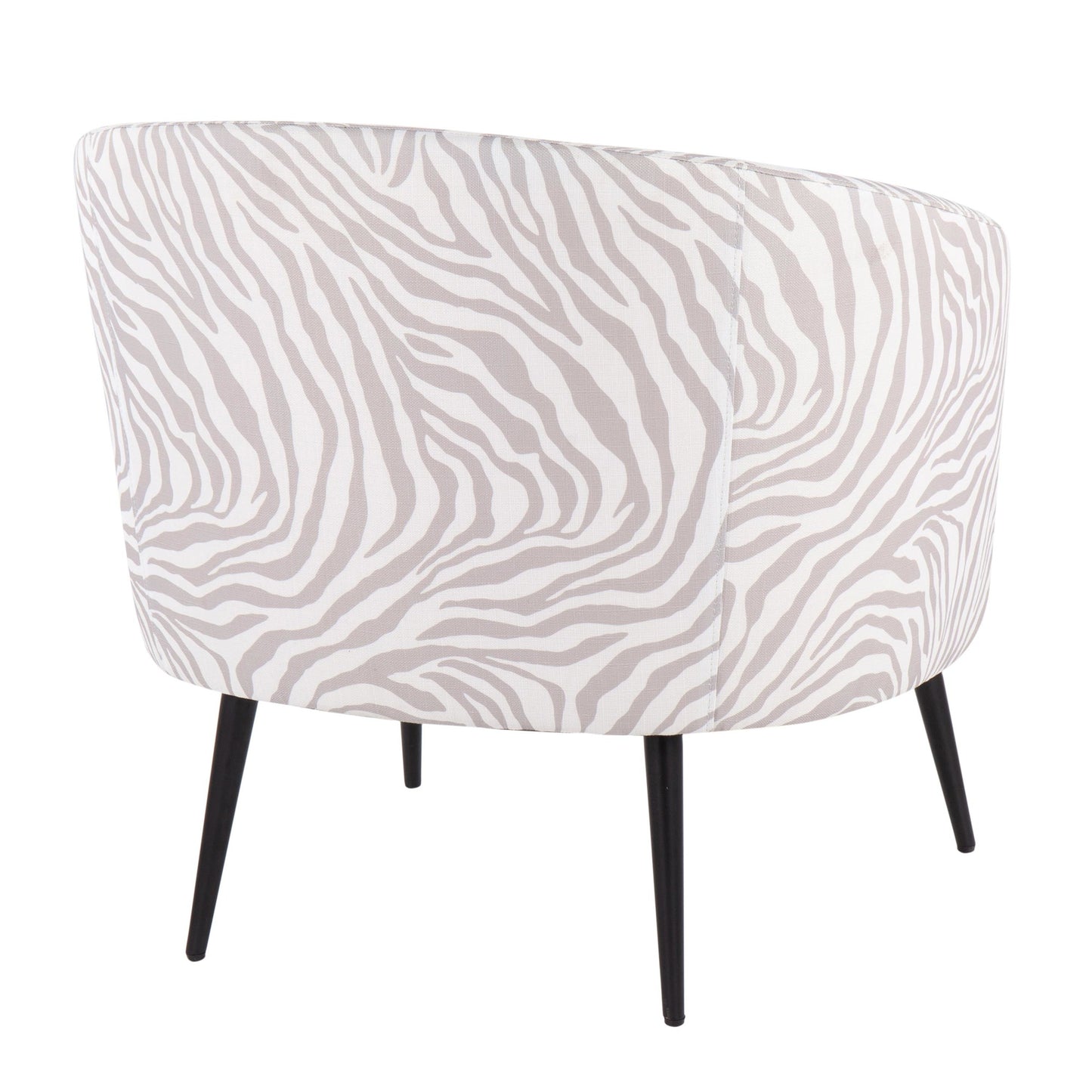 Majestic Office Furniture Contemporary/glam Accent Chair in Black Steel and Light Green Zebra Fabric