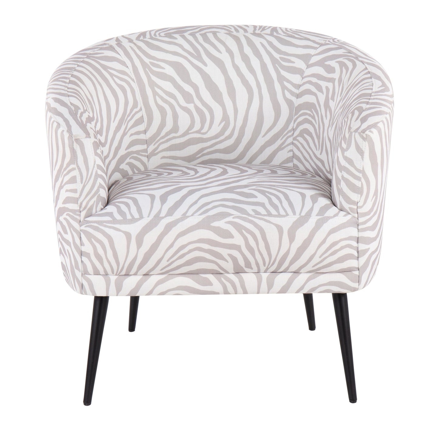 Majestic Office Furniture Contemporary/glam Accent Chair in Black Steel and Light Green Zebra Fabric