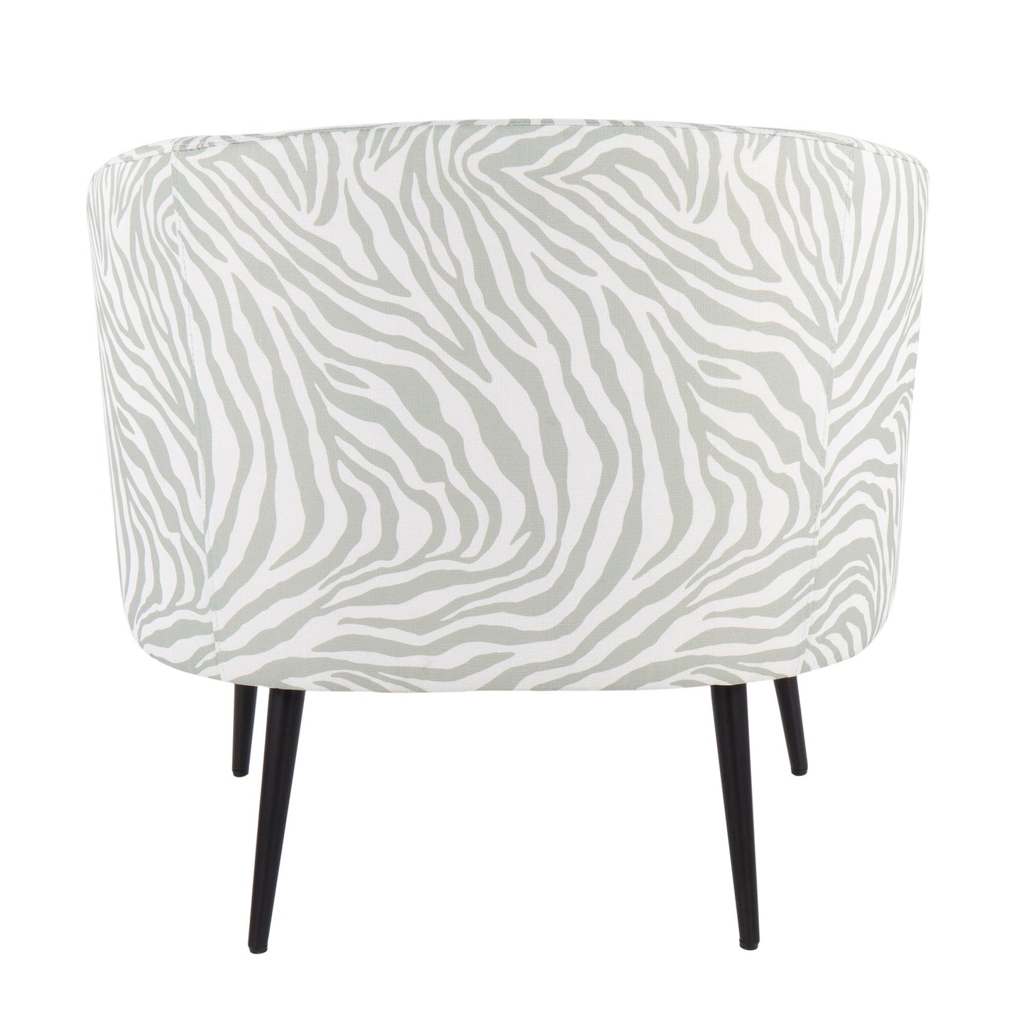 Majestic Office Furniture Contemporary/glam Accent Chair in Black Steel and Light Green Zebra Fabric