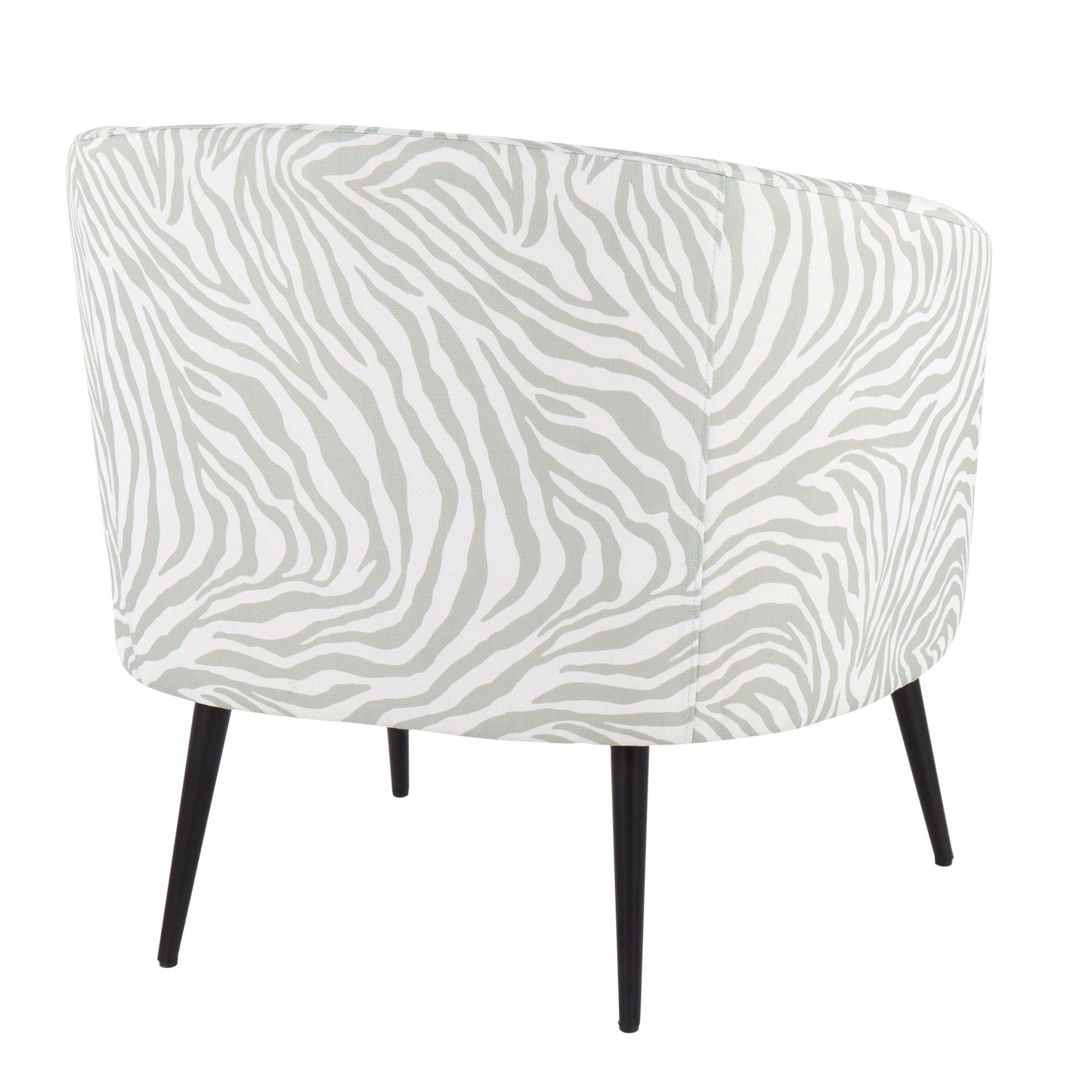 Majestic Office Furniture Contemporary/glam Accent Chair in Black Steel and Light Green Zebra Fabric