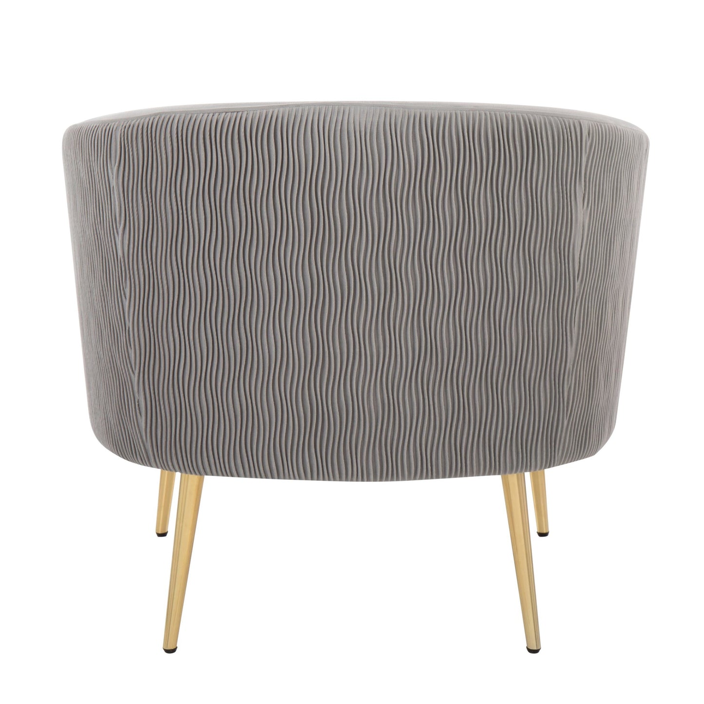 Majestic Office Furniture Pleated Waves Contemporary/Glam Accent Chair in Gold Steel and Light Blue Velvet