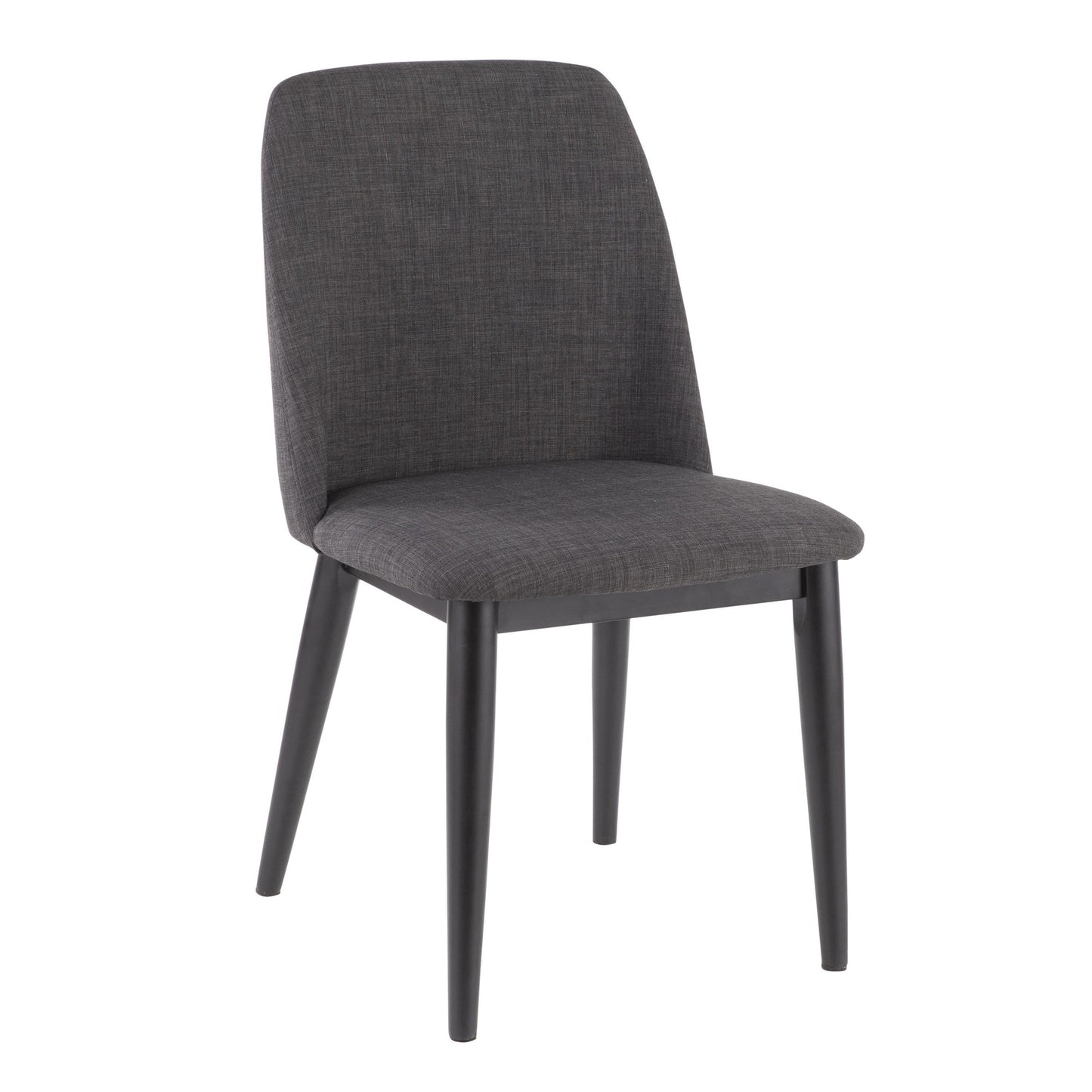 Tintori Contemporary Dining Chair in Charcoal Fabric - Set of 2