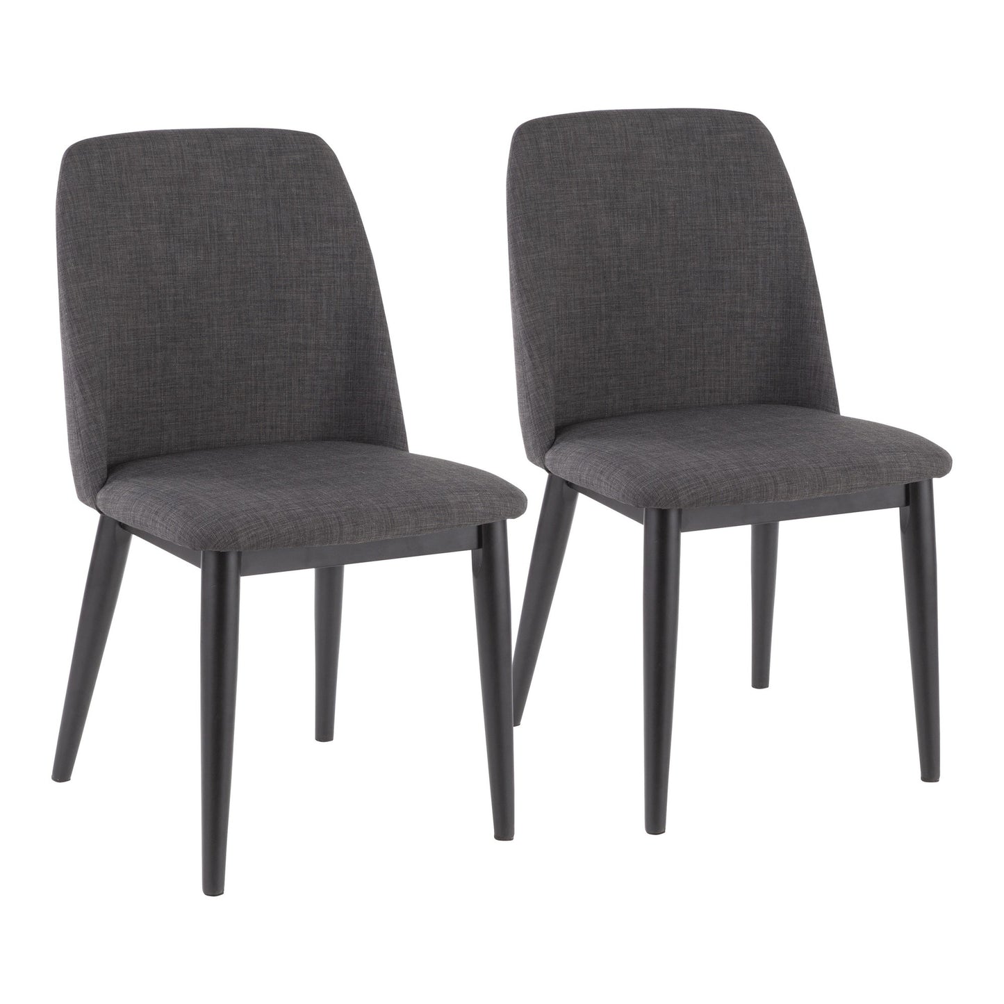 Tintori Contemporary Dining Chair in Charcoal Fabric - Set of 2