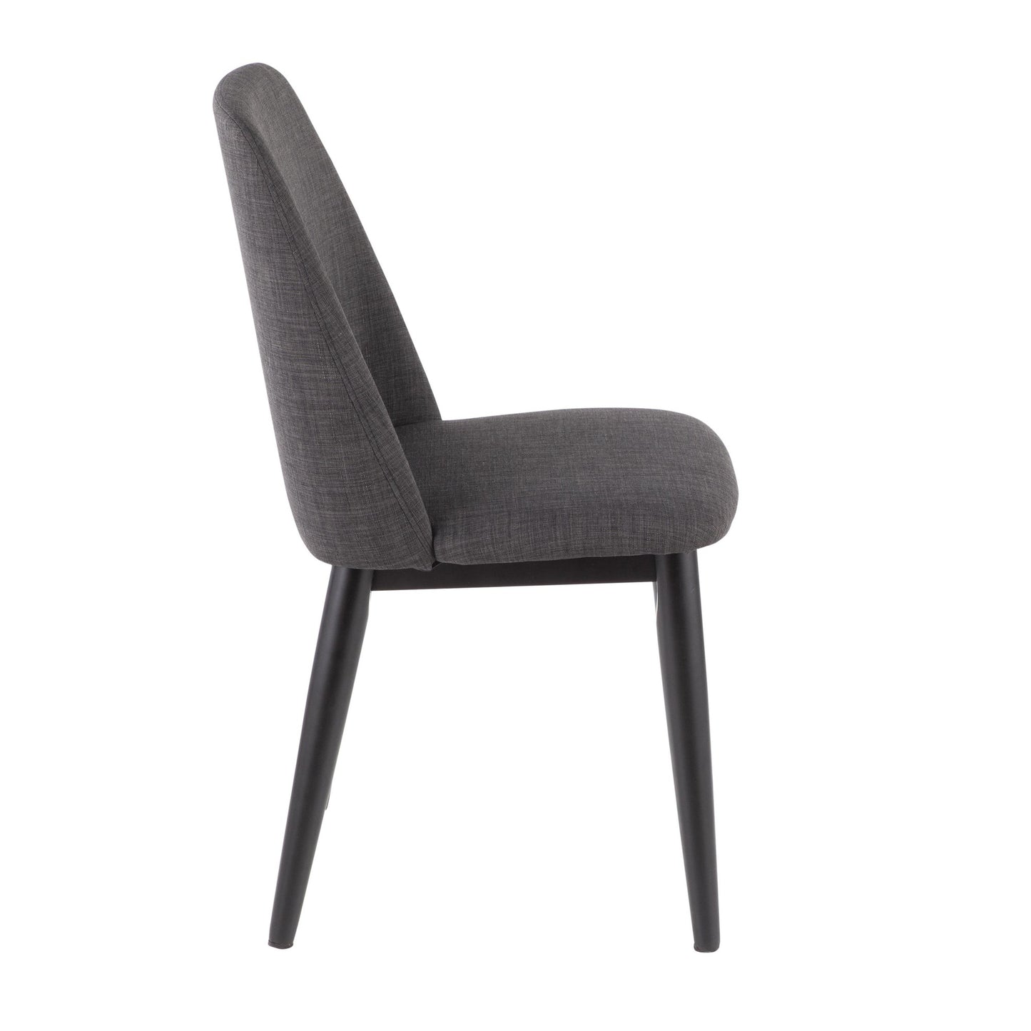 Tintori Contemporary Dining Chair in Charcoal Fabric - Set of 2