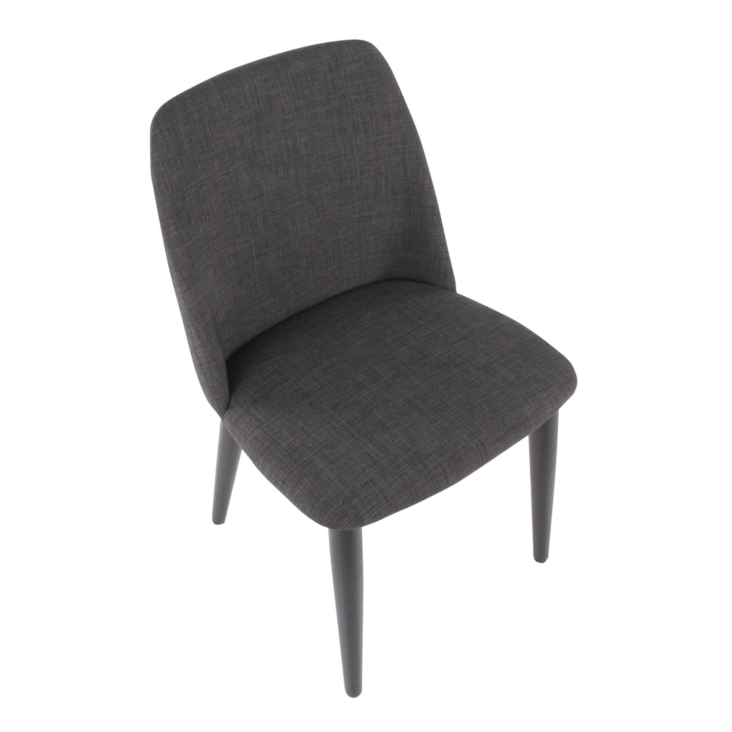 Tintori Contemporary Dining Chair in Charcoal Fabric - Set of 2