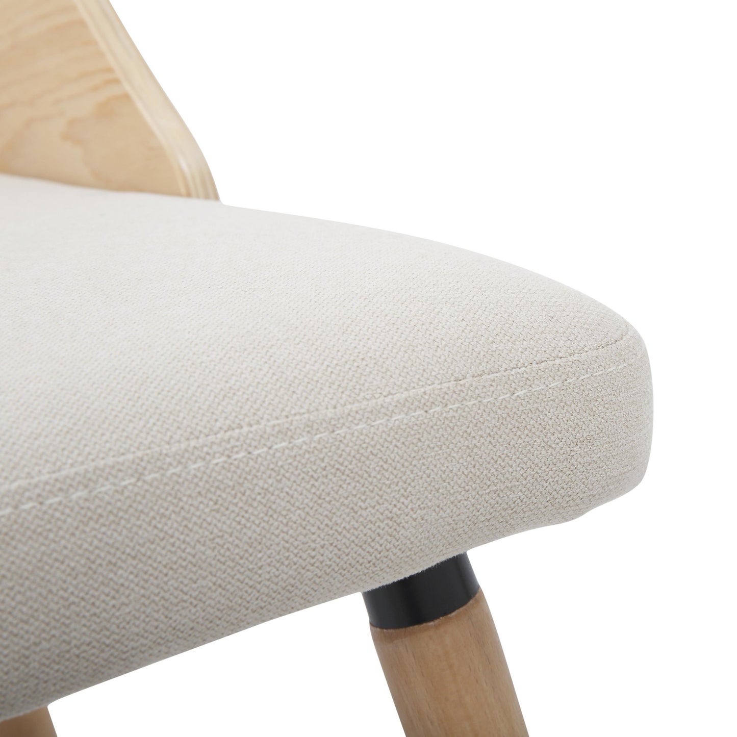 Majestic Office Furniture Mid-Century Modern Dining/accent Chair in Natural Wood with Cream Fabric