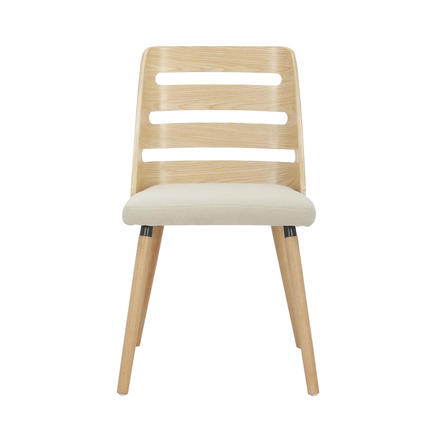 Majestic Office Furniture Mid-Century Modern Dining/accent Chair in Natural Wood with Cream Fabric