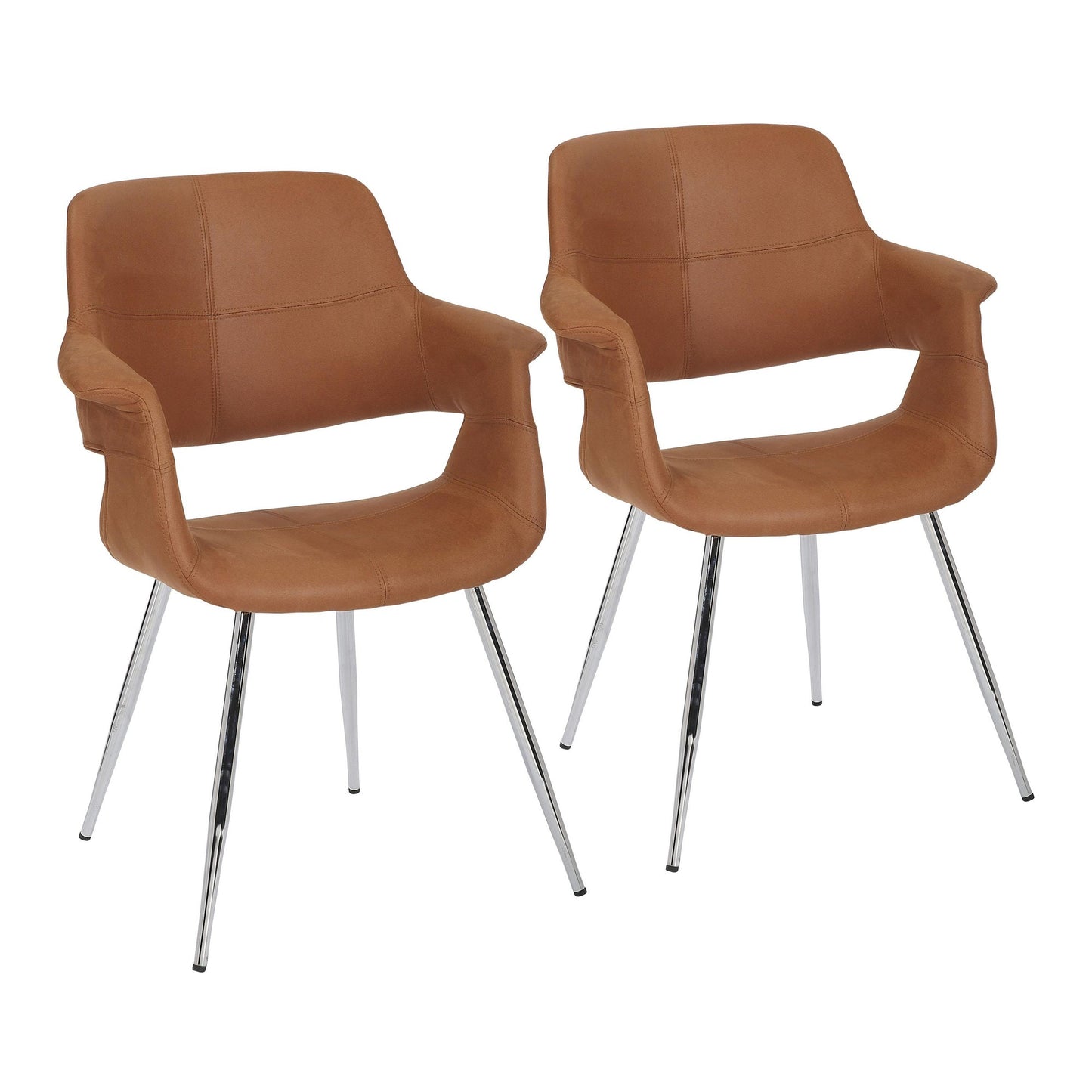 Vintage Flair Glam/Art Deco Chair in Gold Metal and Cream Fabric by Majestic Office Furniture - Set of 2