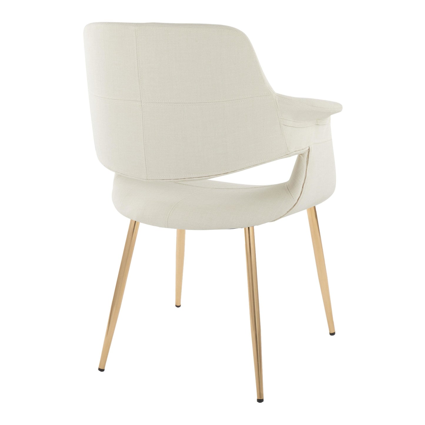 Vintage Flair Glam/Art Deco Chair in Gold Metal and Cream Fabric by Majestic Office Furniture - Set of 2