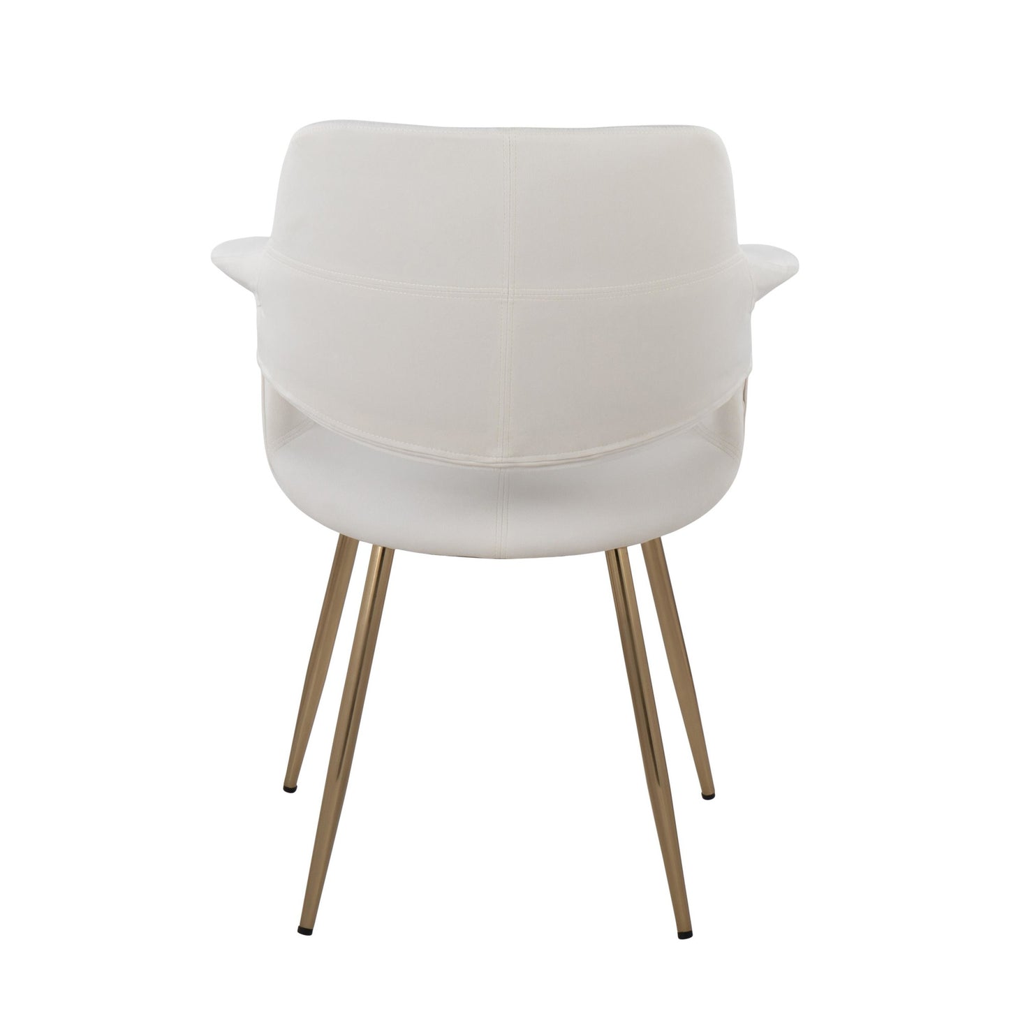 Vintage Flair Glam/Art Deco Chair in Gold Metal and Cream Fabric by Majestic Office Furniture - Set of 2