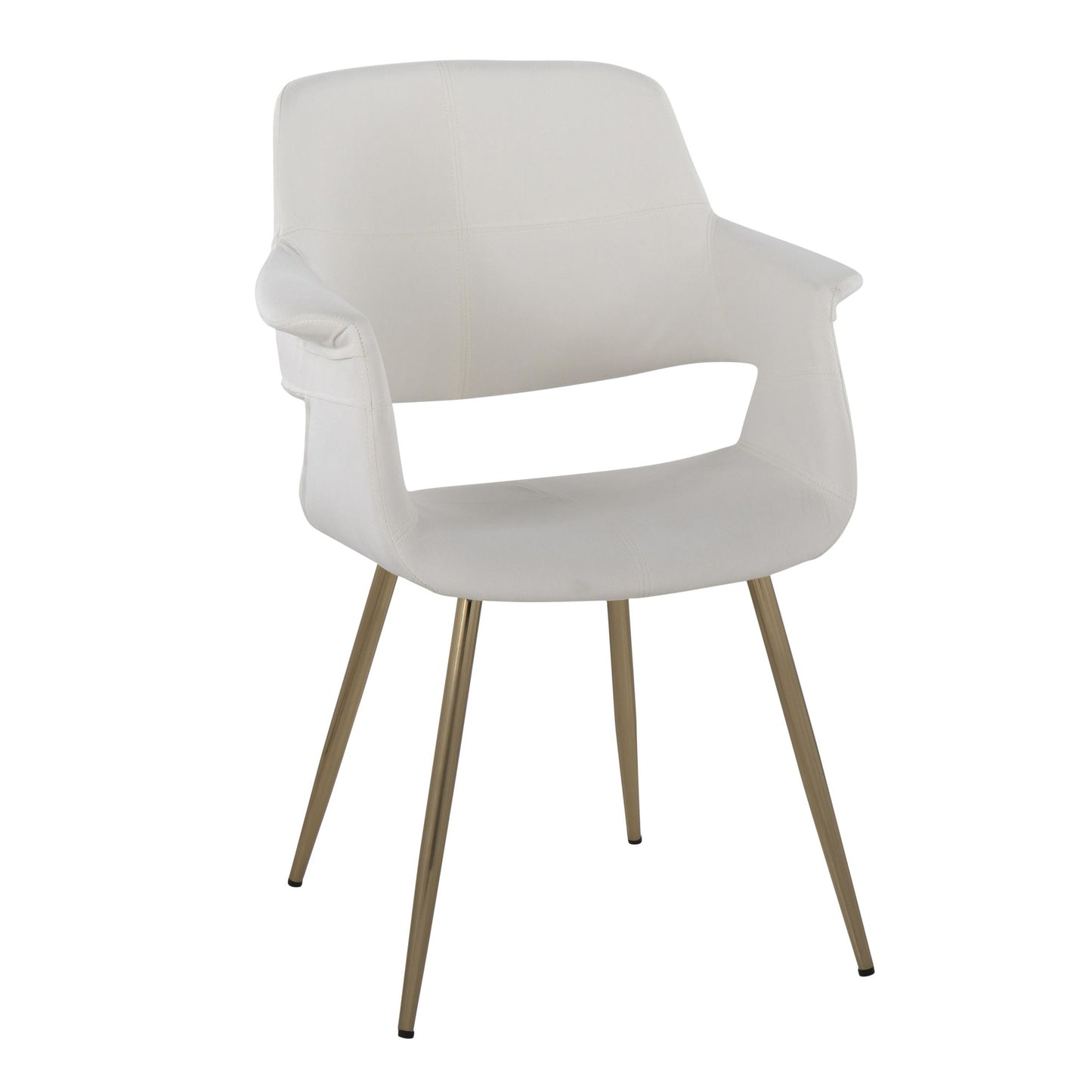 Vintage Flair Glam/Art Deco Chair in Gold Metal and Cream Fabric by Majestic Office Furniture - Set of 2