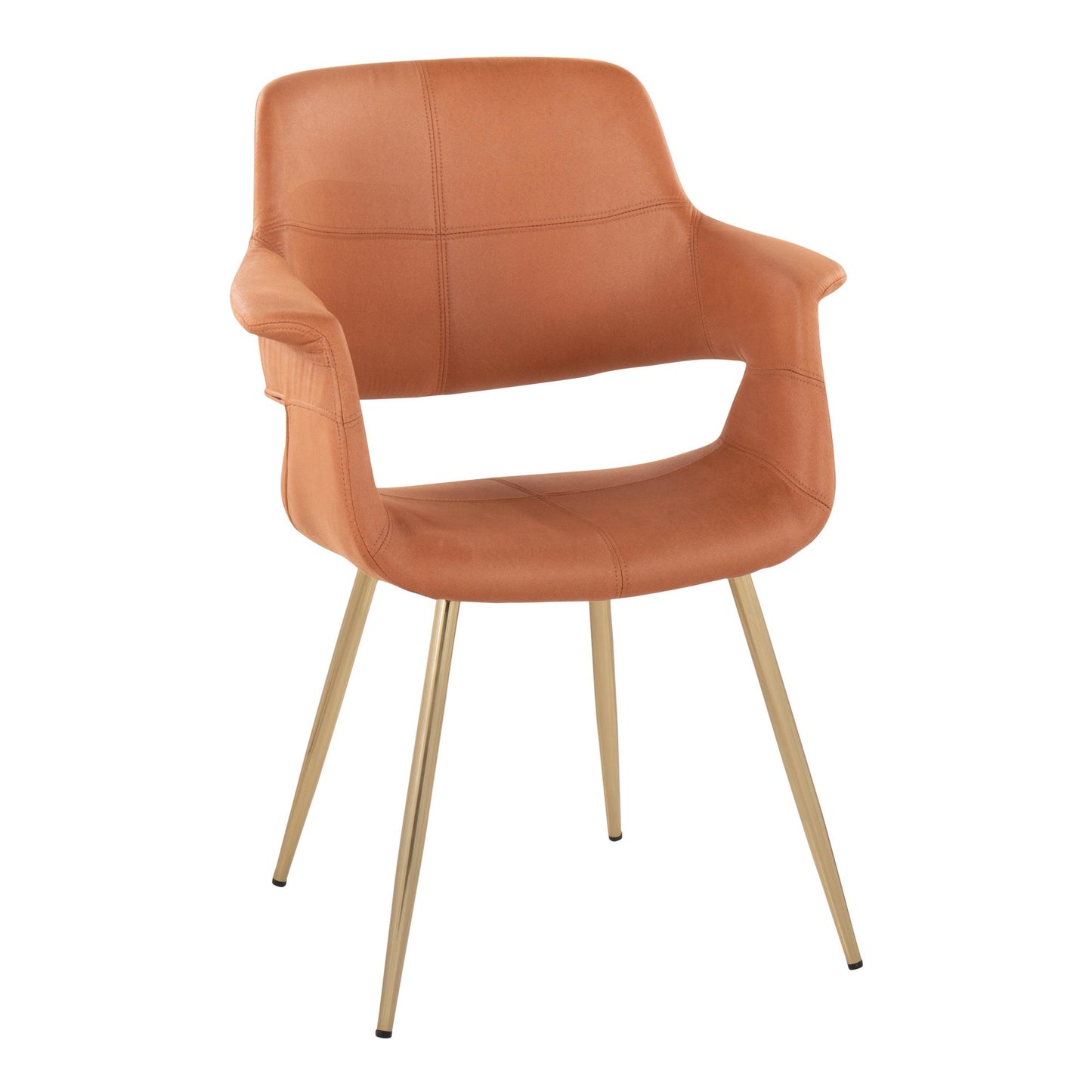 Vintage Flair Glam/Art Deco Chair in Gold Metal and Cream Fabric by Majestic Office Furniture - Set of 2