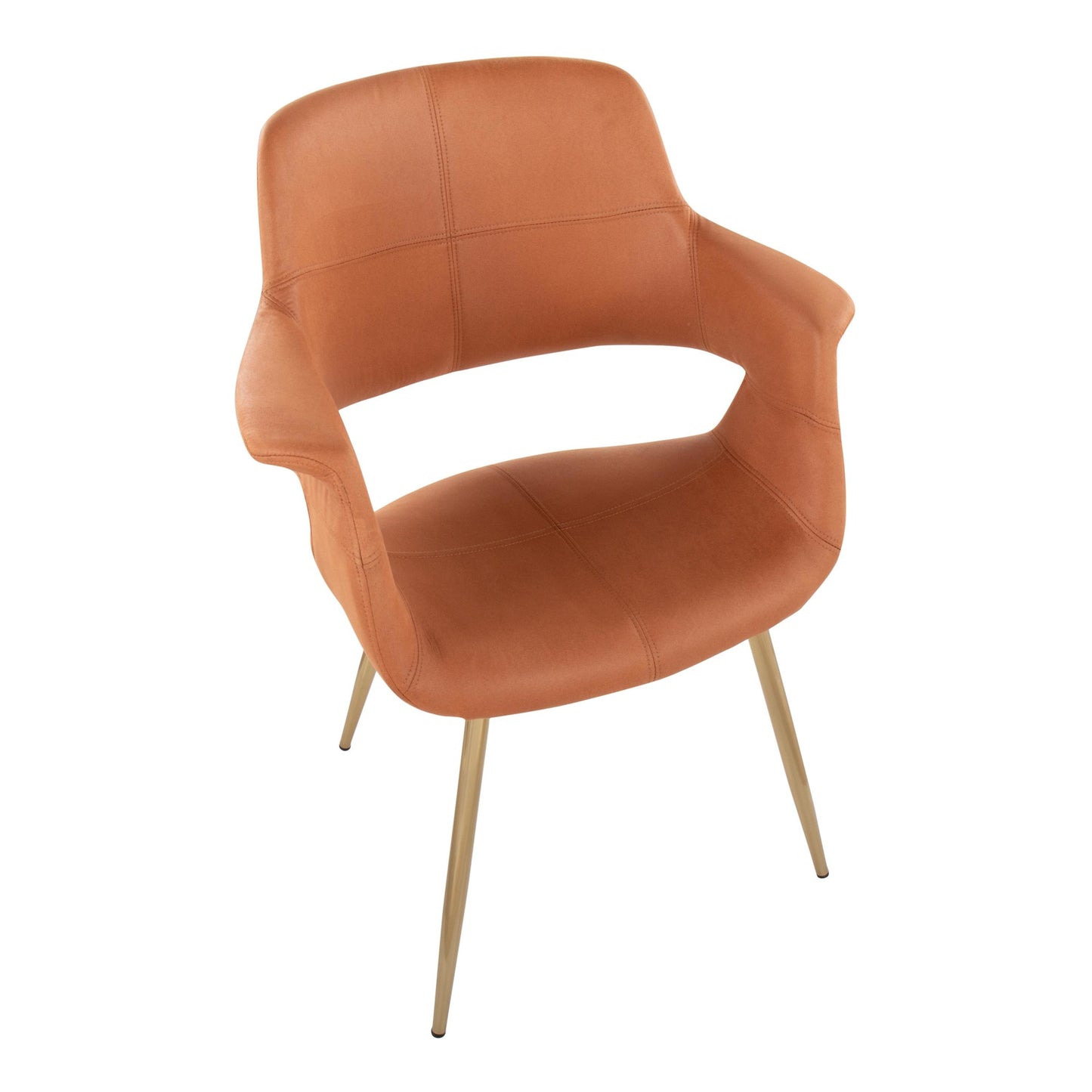 Vintage Flair Glam/Art Deco Chair in Gold Metal and Cream Fabric by Majestic Office Furniture - Set of 2