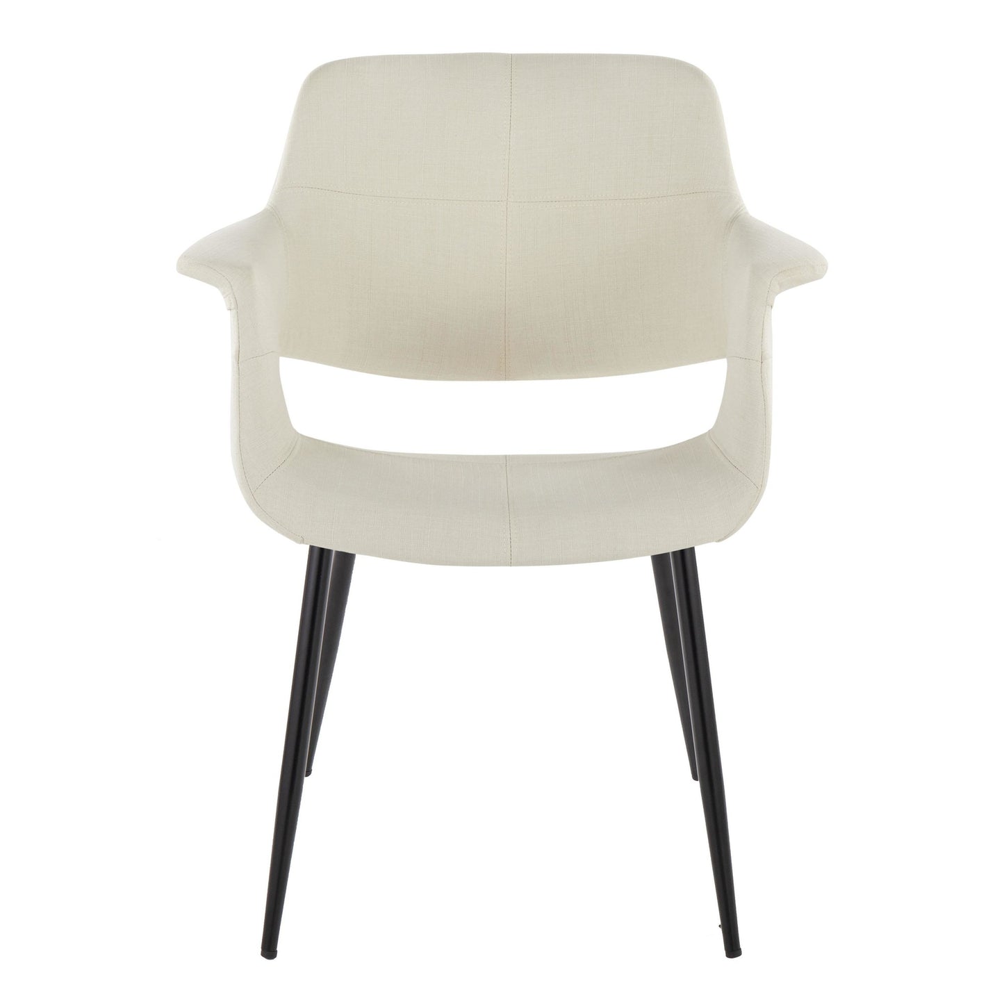Vintage Flair Glam/Art Deco Chair in Gold Metal and Cream Fabric by Majestic Office Furniture - Set of 2