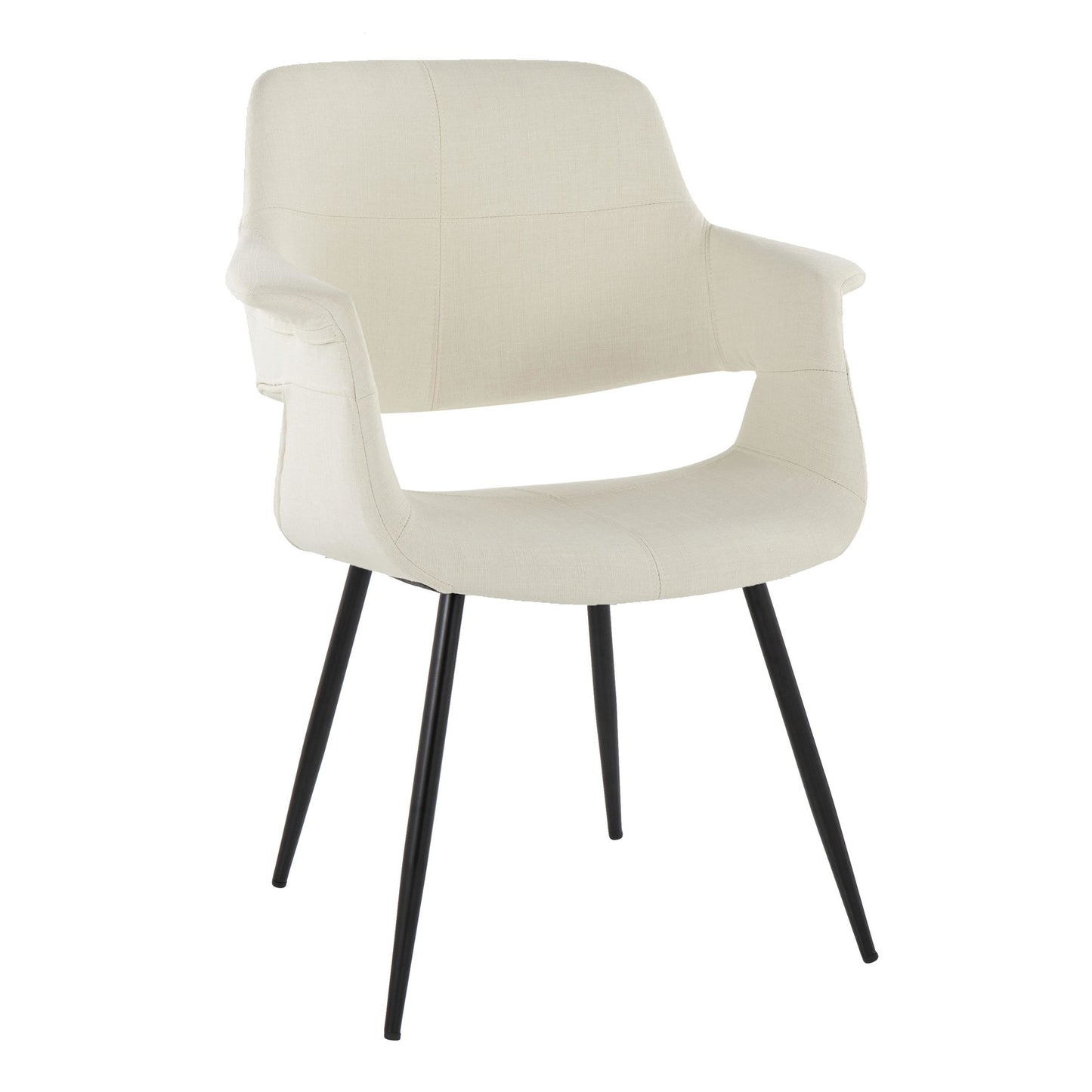 Vintage Flair Glam/Art Deco Chair in Gold Metal and Cream Fabric by Majestic Office Furniture - Set of 2