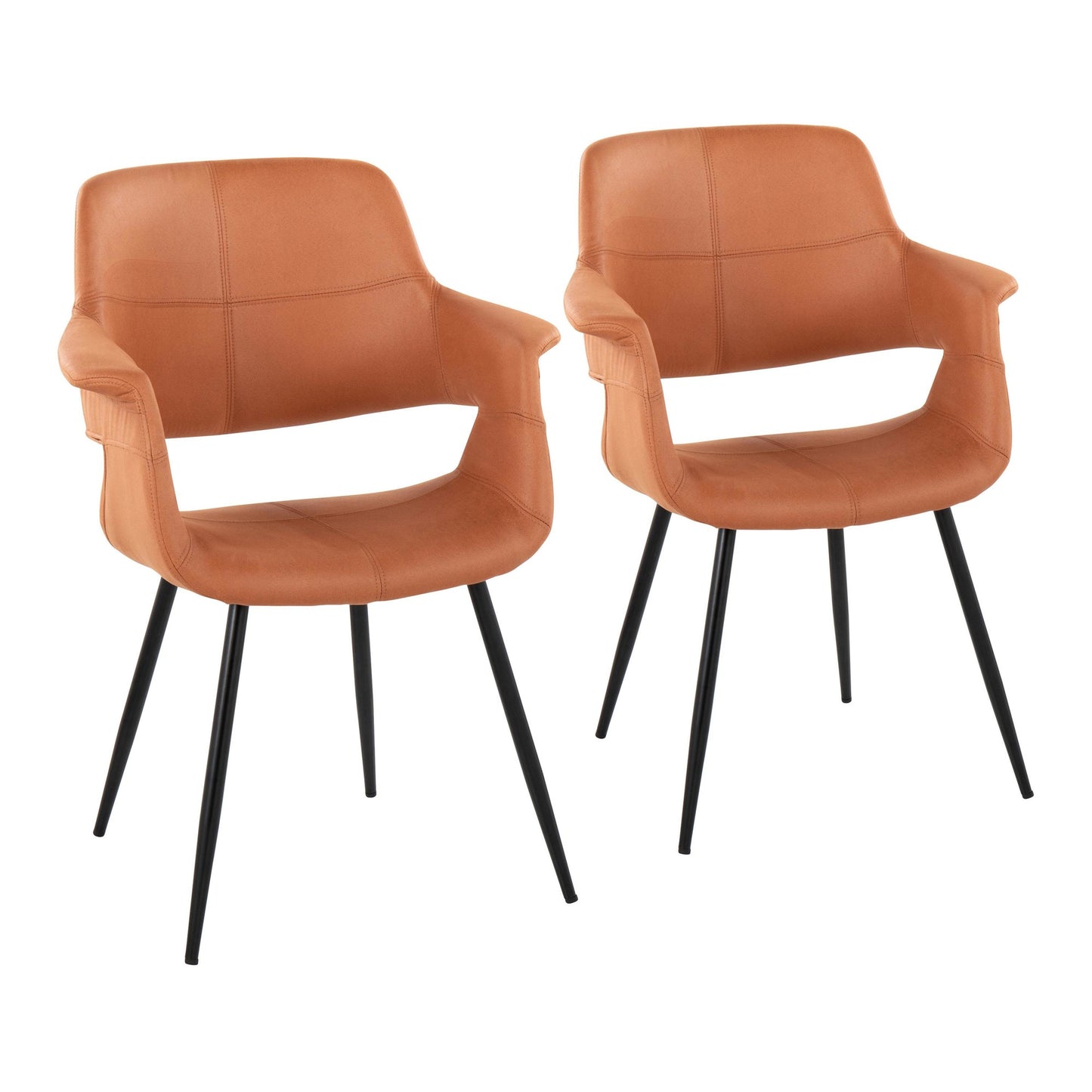 Vintage Flair Glam/Art Deco Chair in Gold Metal and Cream Fabric by Majestic Office Furniture - Set of 2