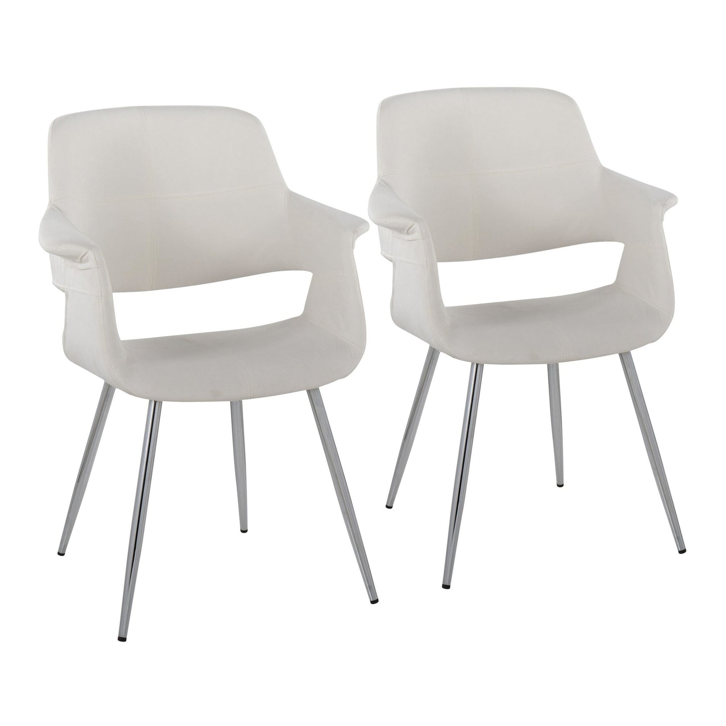 Vintage Flair Glam/Art Deco Chair in Gold Metal and Cream Fabric by Majestic Office Furniture - Set of 2