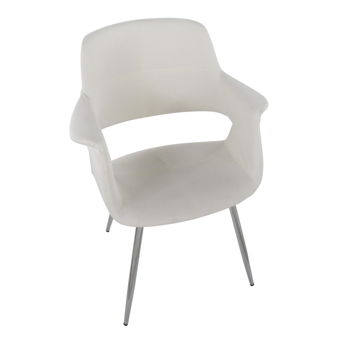 Vintage Flair Glam/Art Deco Chair in Gold Metal and Cream Fabric by Majestic Office Furniture - Set of 2