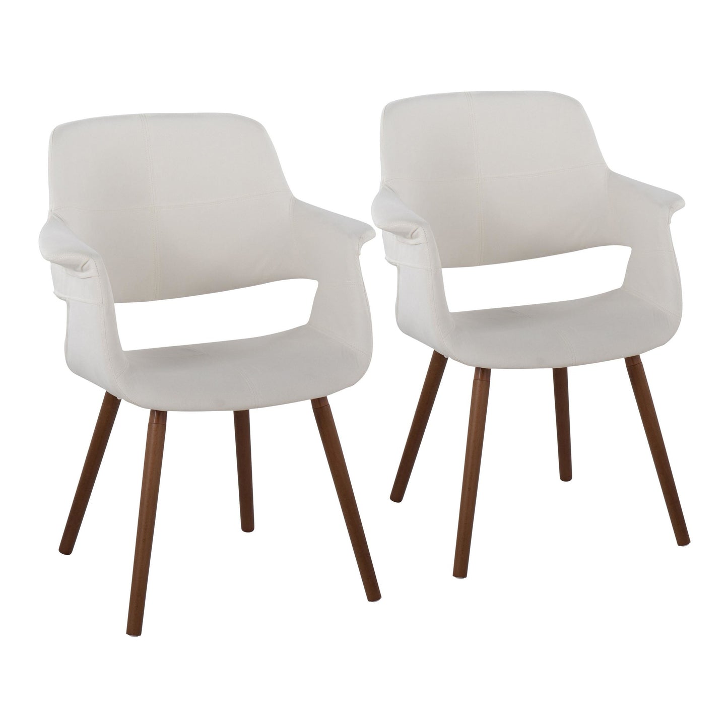 Vintage Flair Glam/Art Deco Chair in Gold Metal and Cream Fabric by Majestic Office Furniture - Set of 2