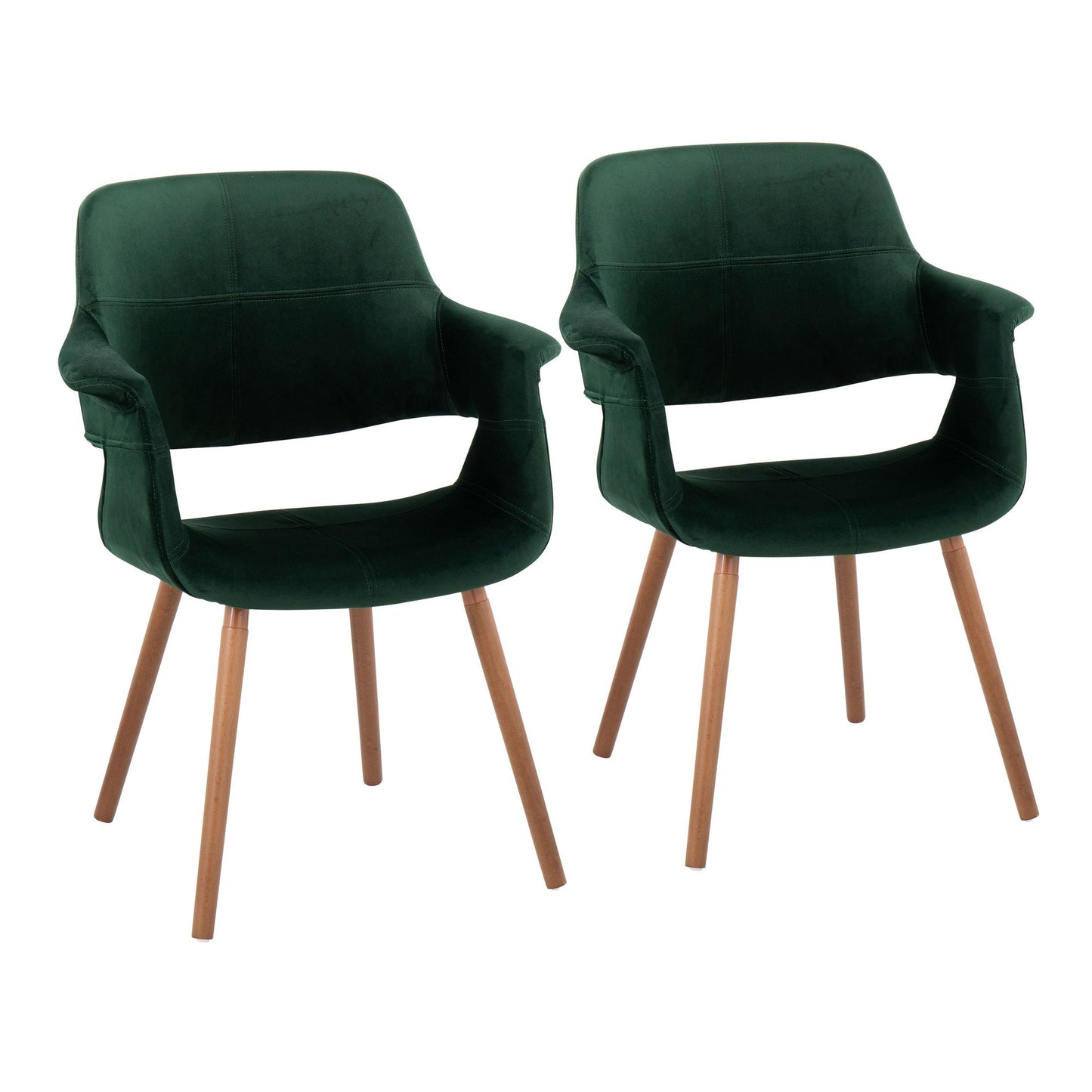 Vintage Flair Glam/Art Deco Chair in Gold Metal and Cream Fabric by Majestic Office Furniture - Set of 2