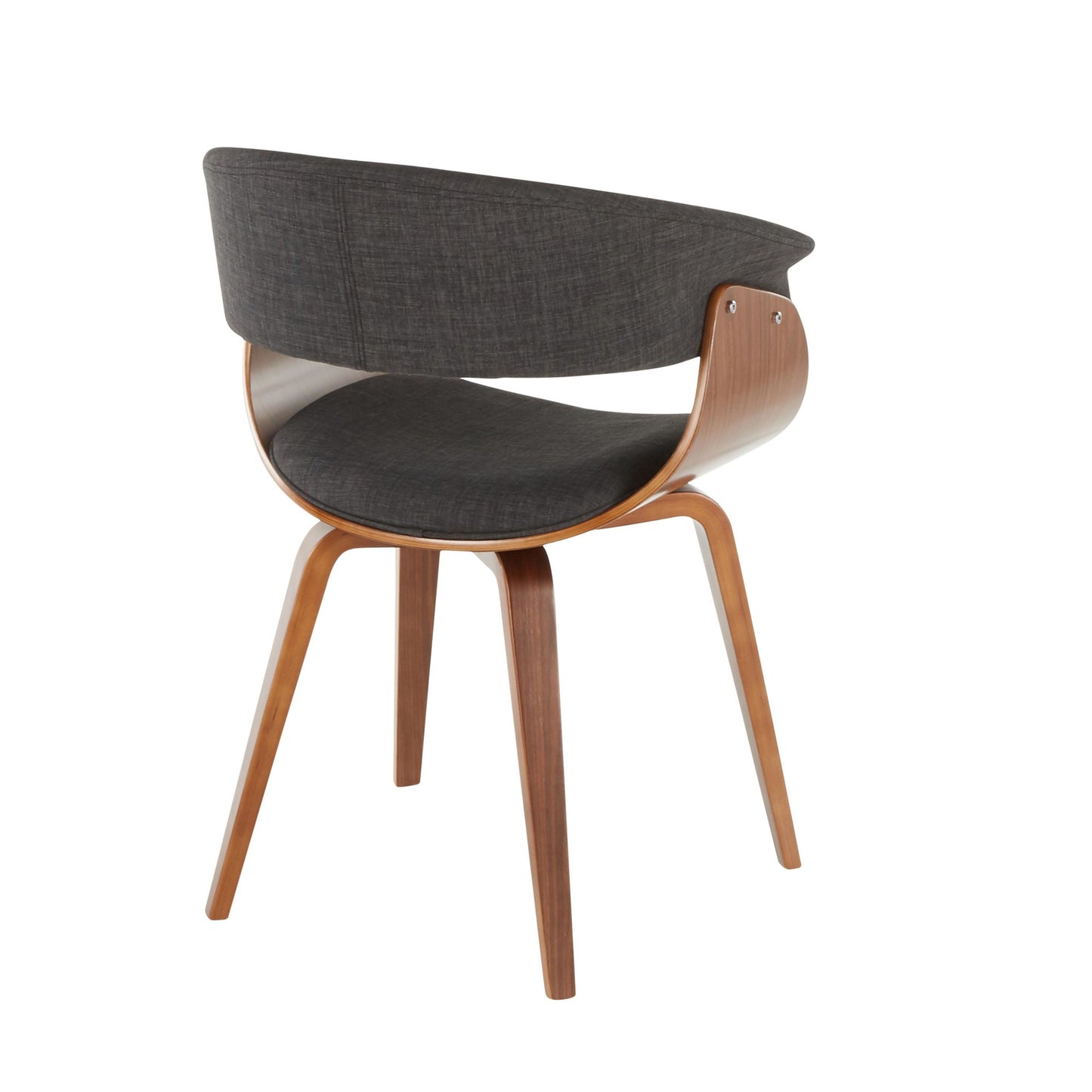 Vintage Mod Mid-Century Modern Dining/accent Chair in Walnut Wood and Blue Fabric by Majestic Office Furniture - Set of 2