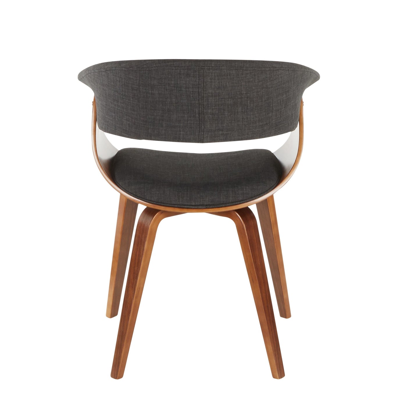 Vintage Mod Mid-Century Modern Dining/accent Chair in Walnut Wood and Blue Fabric by Majestic Office Furniture - Set of 2