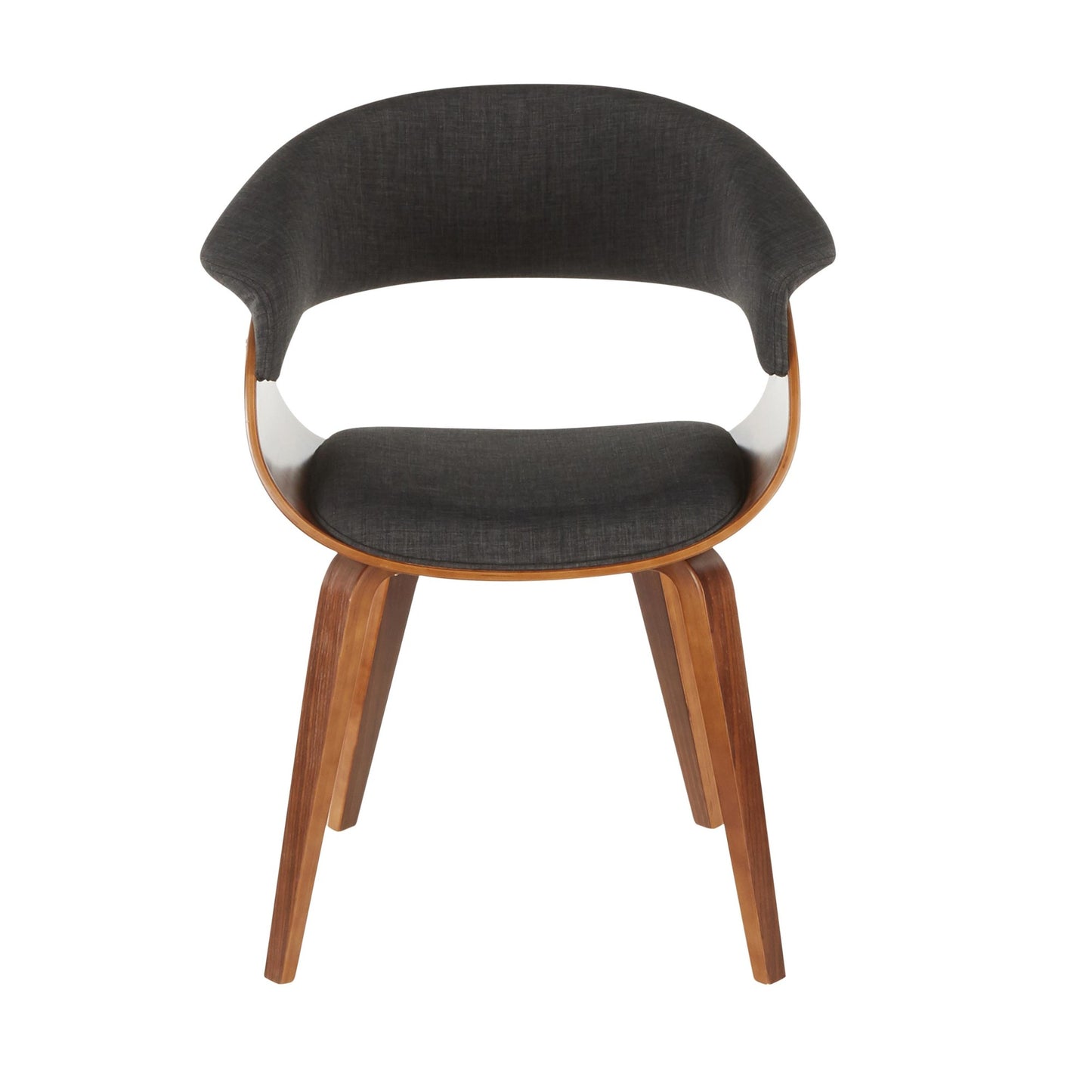 Vintage Mod Mid-Century Modern Dining/accent Chair in Walnut Wood and Blue Fabric by Majestic Office Furniture - Set of 2